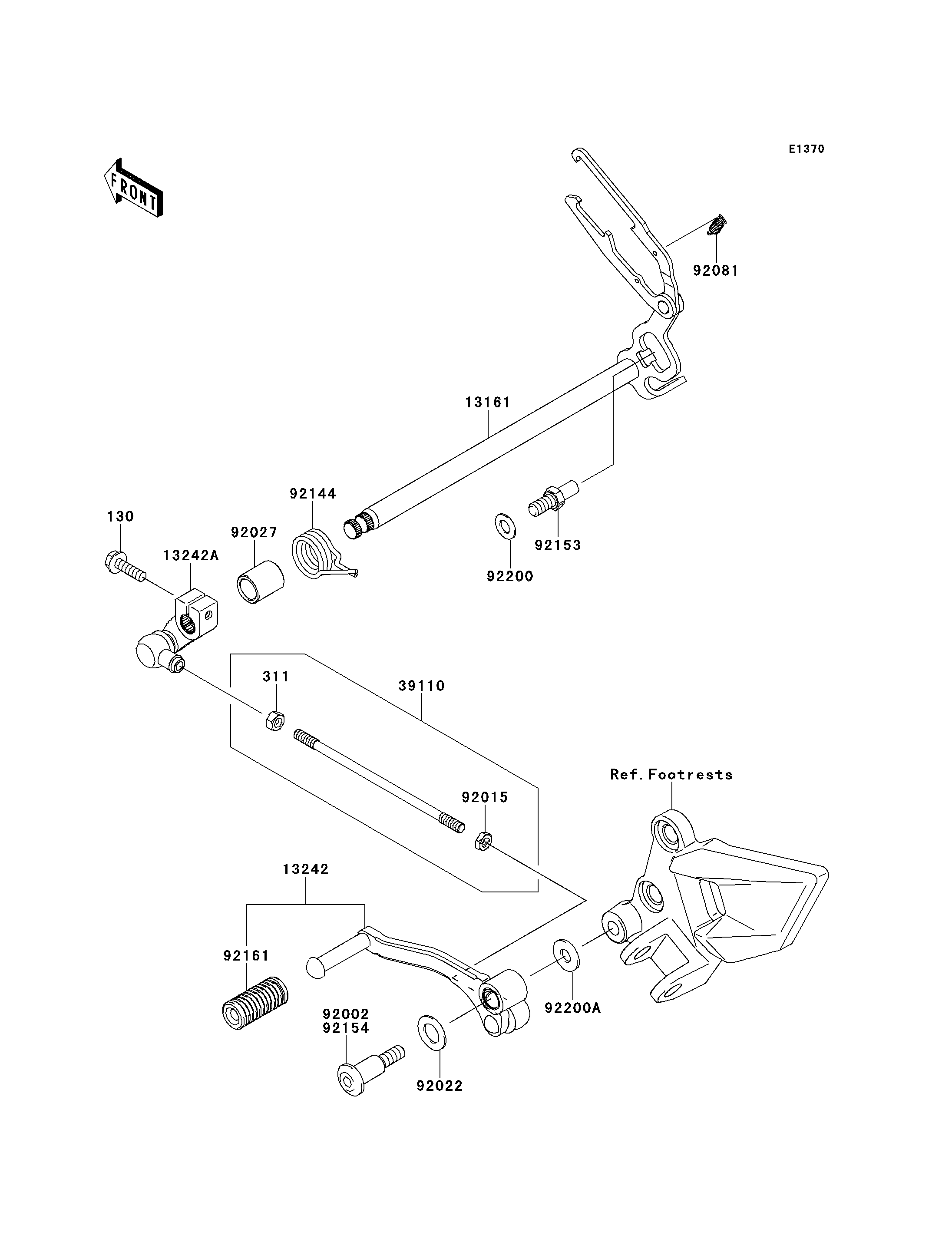 SELECTEUR POUR NINJA 250R EX250KBF BLANC 2011