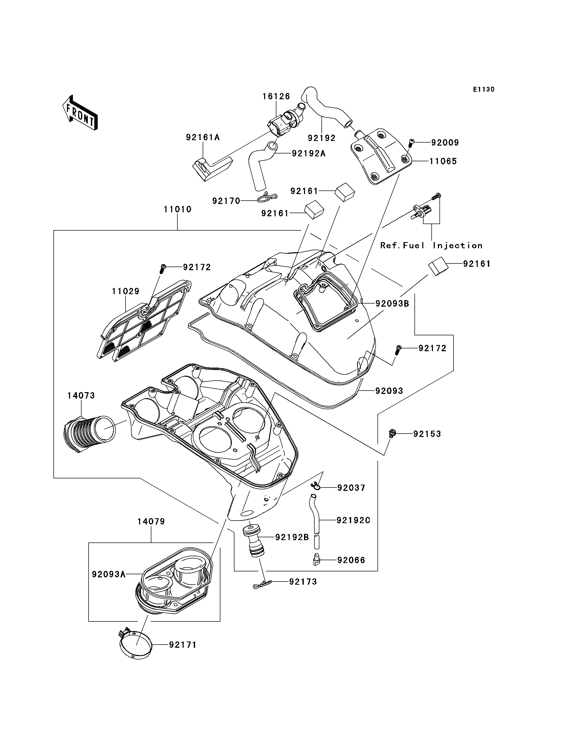 FILTRE A AIR POUR VERSYS ABS KLE650DBF NOIR 2011