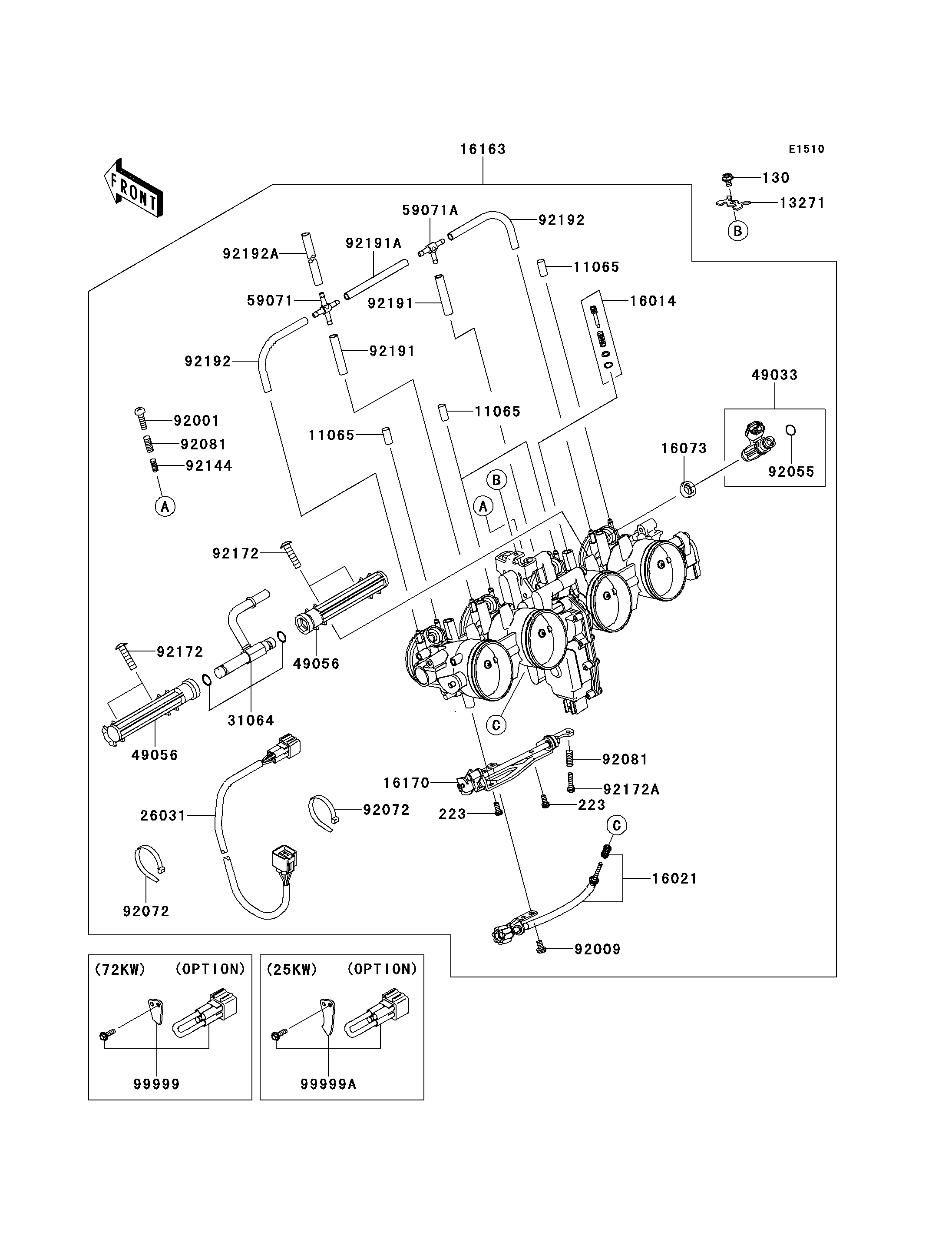 CARBU POUR Z750R ABS ZR750PCF VERT 2012