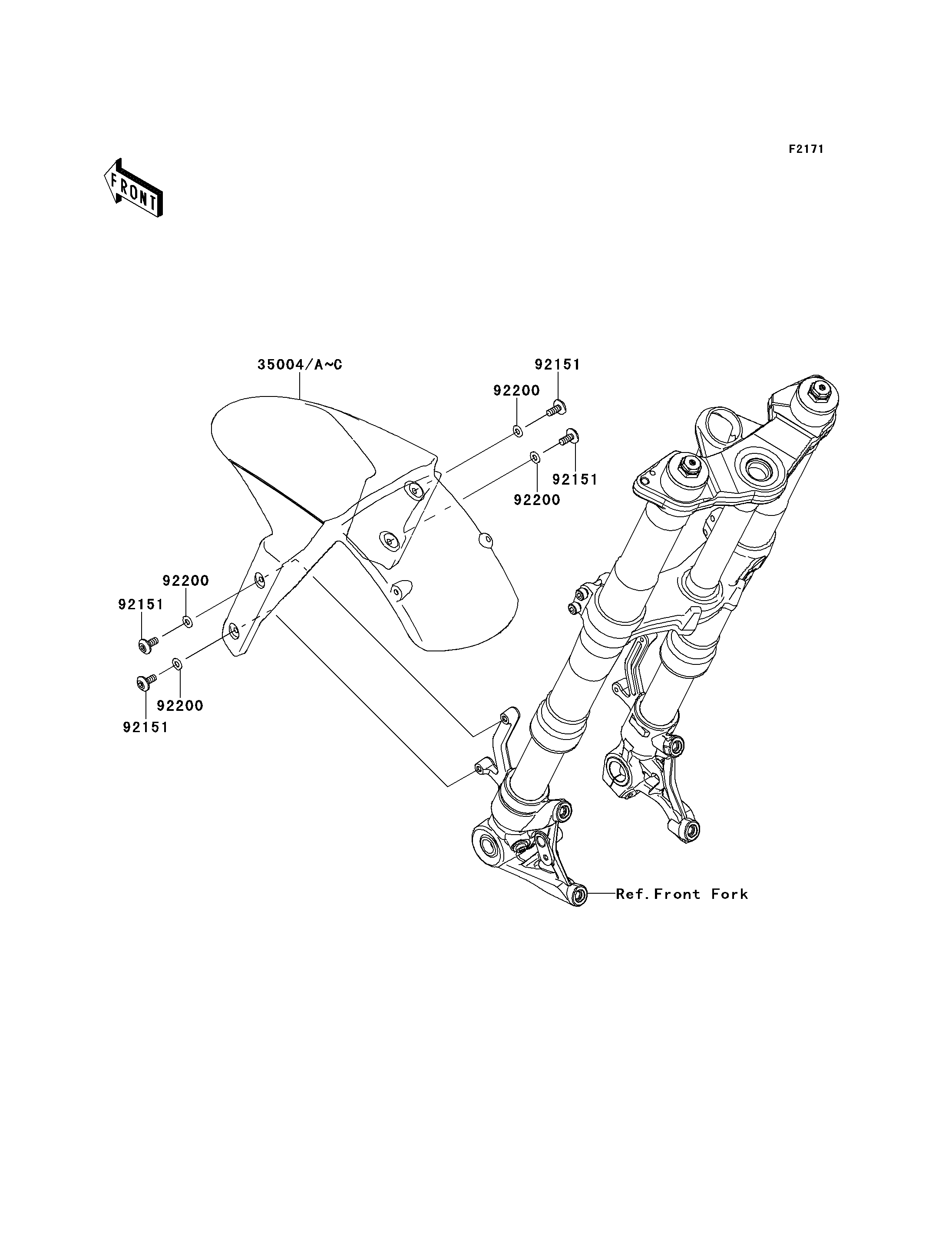 GARDE BOUE AVANT POUR Z1000SX ABS ZX1000HBF NOIR 2011