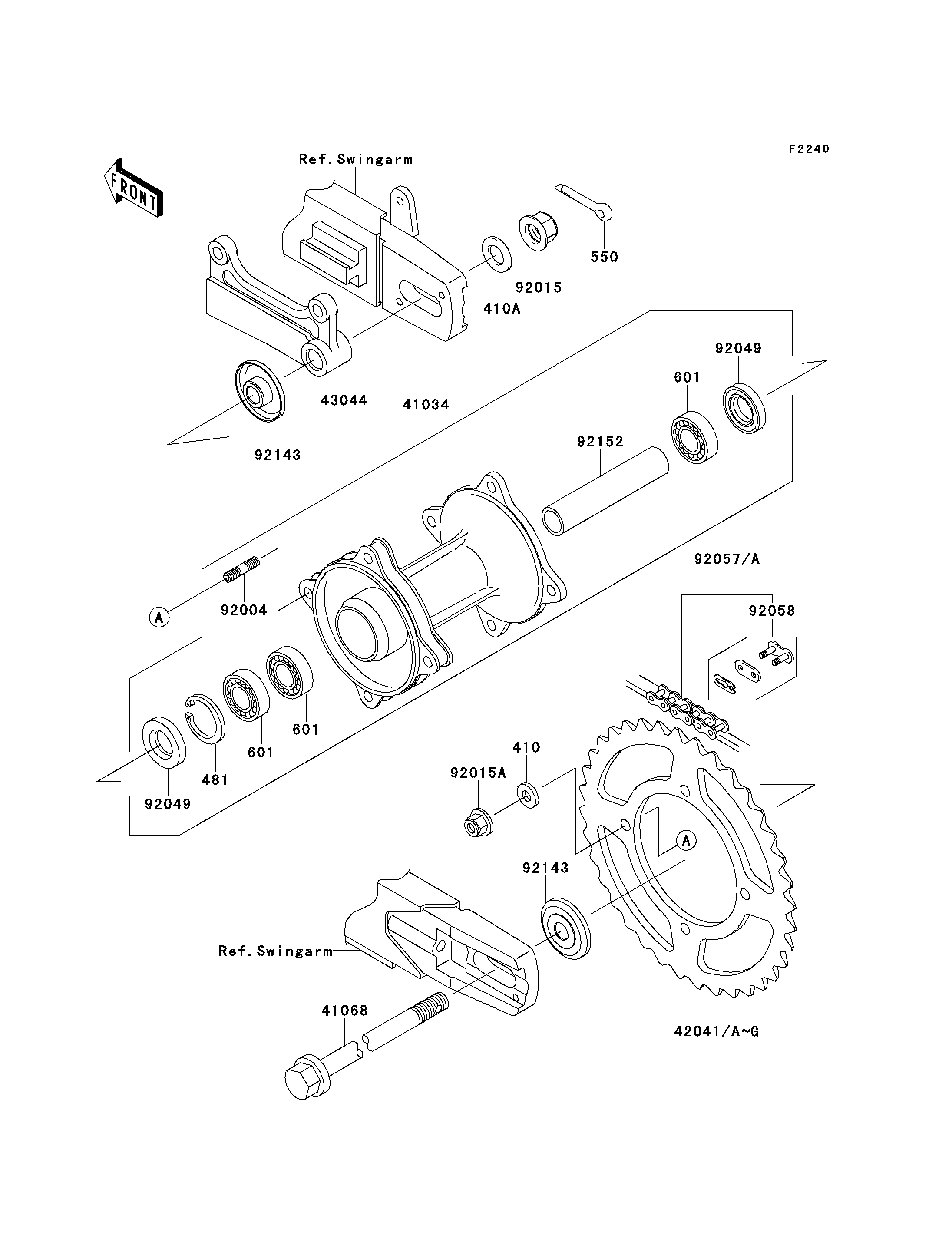 MOYEU ARRIERE POUR KX85 KX85 II KX85 A1 VERT 2001 EUROPE