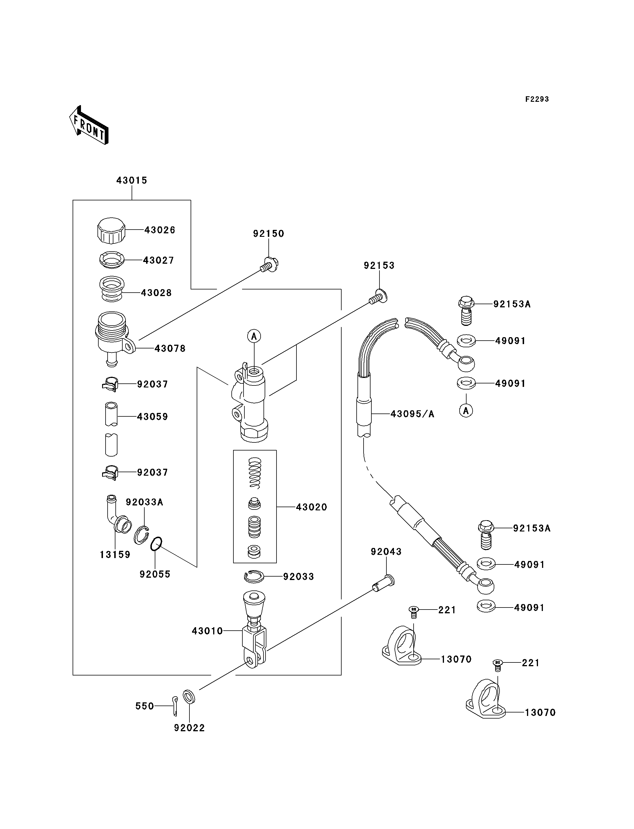MAITRE CYLINDRE ARRIERE POUR KX85 KX85 II KX85ACF VERT 2012 EUROPE