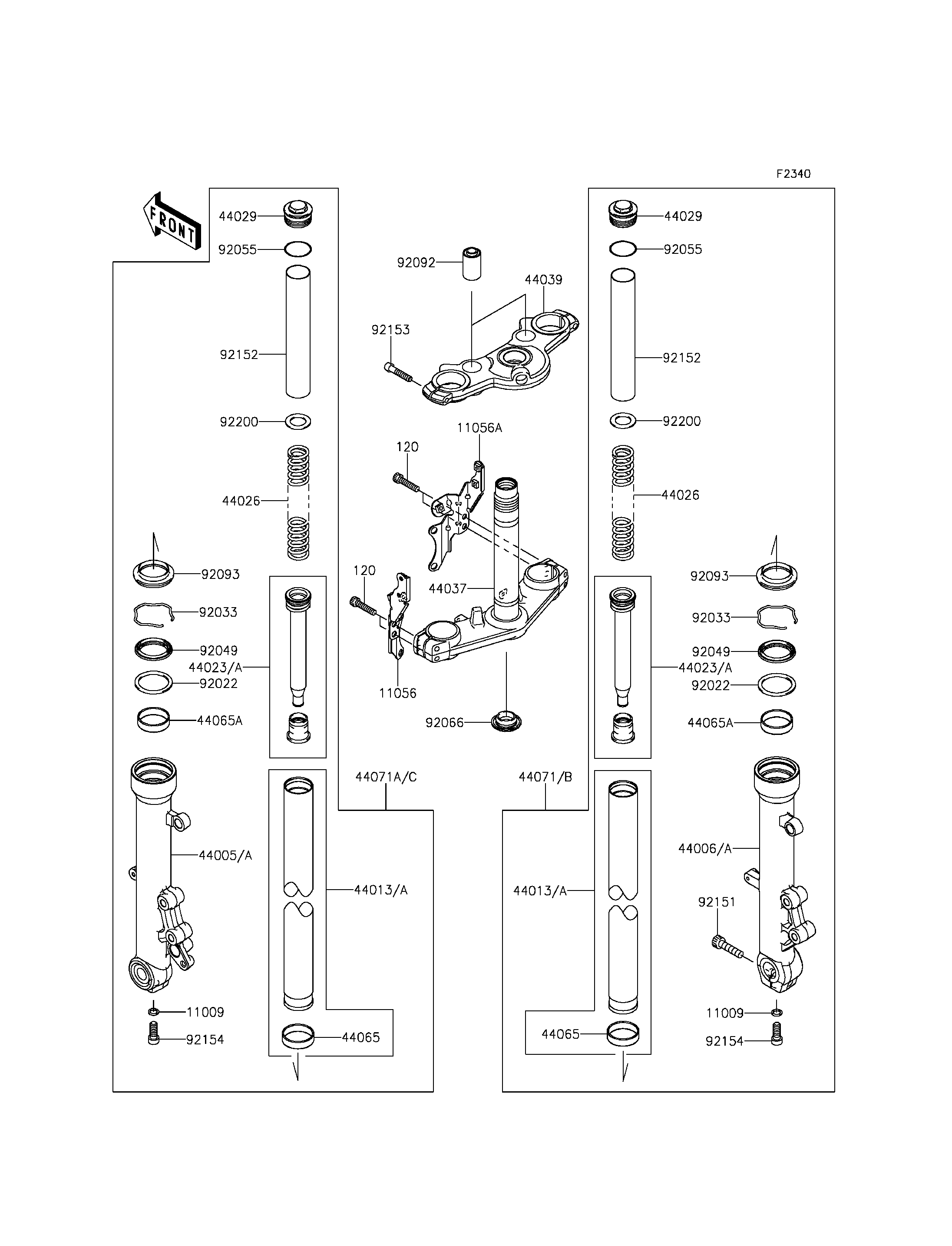 FOURCHE POUR ER-6N ABS ER650FCF BLANC 2012