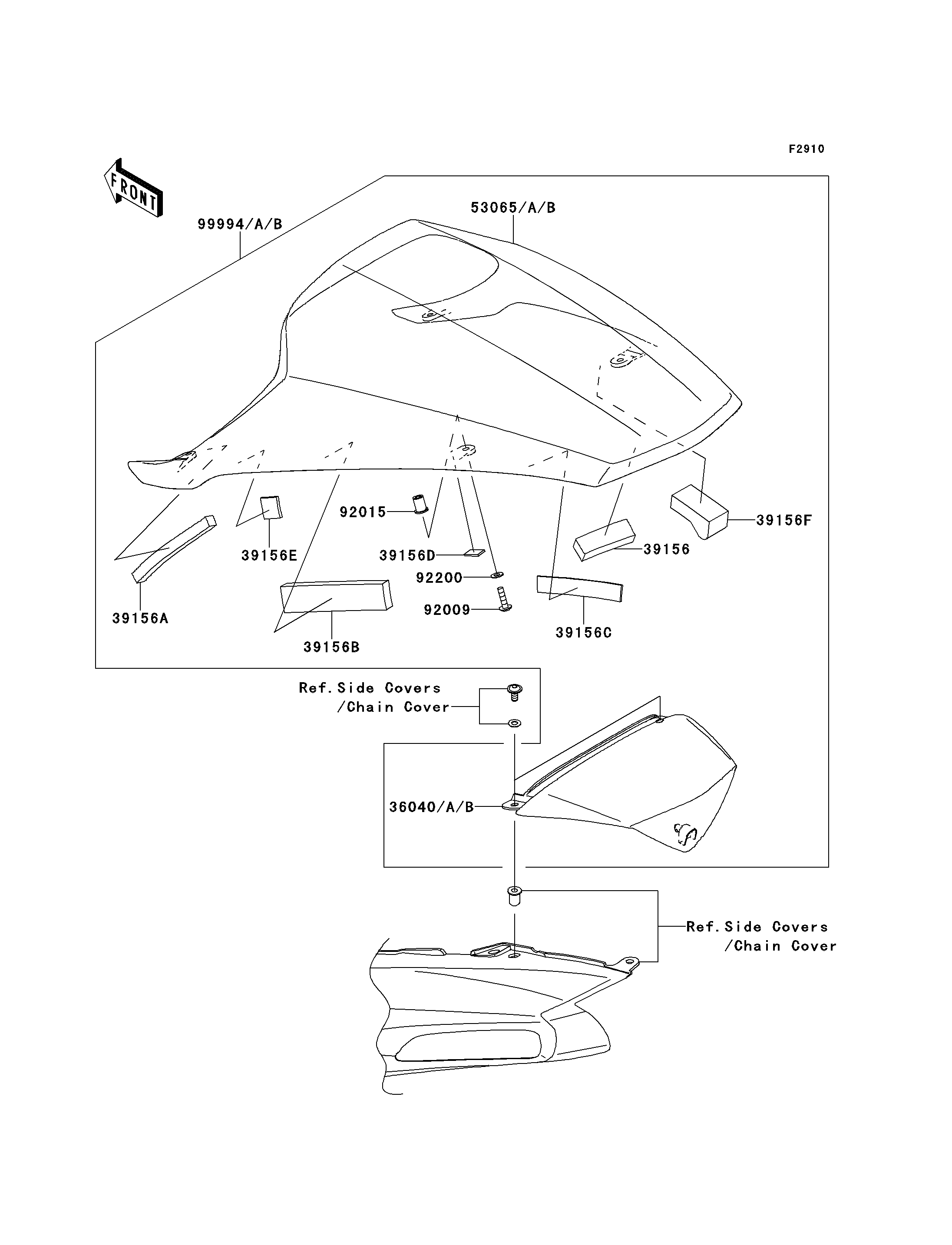 ACCESSOIRE COUVRE SELLE POUR ZZR1400 ABS ZX1400FCF NOIR 2012