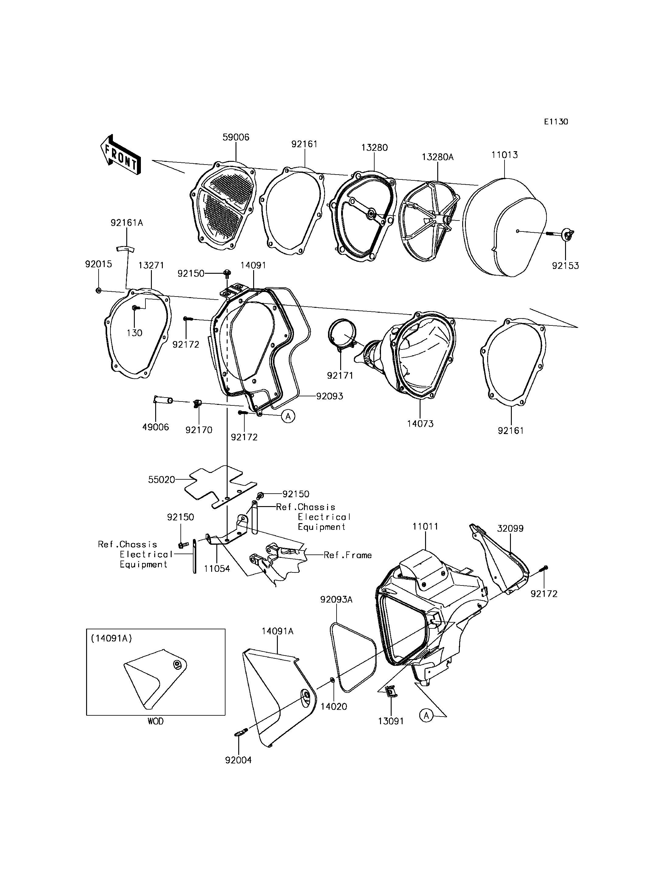 FILTRE A AIR POUR KLX450R KLX450A8F VERT 2008 EUROPE