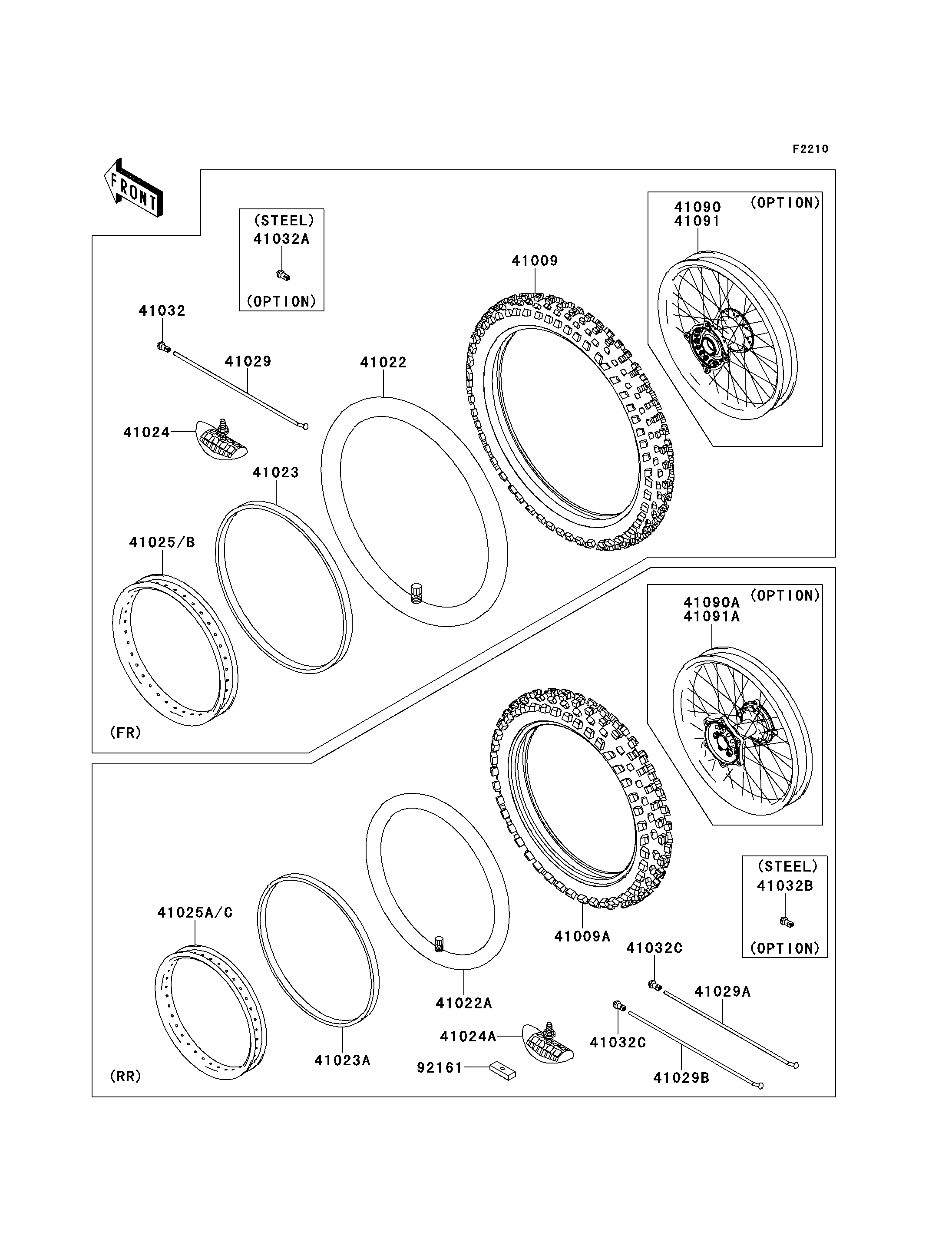 PNEUS POUR KX250F KX250ZDF VERT 2013 EUROPE