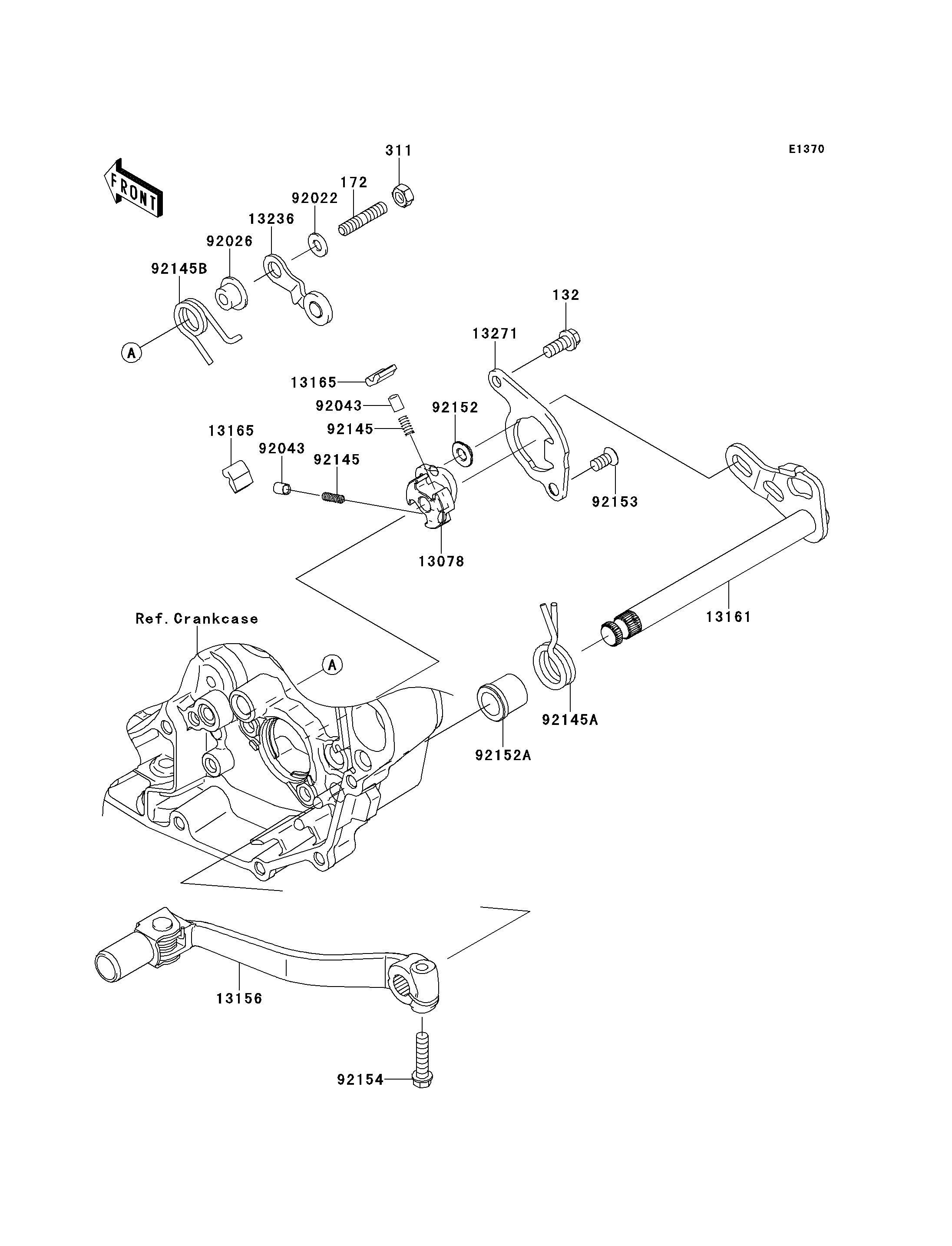 SELECTEUR POUR KX450F KX450FCF VERT 2012 EUROPE
