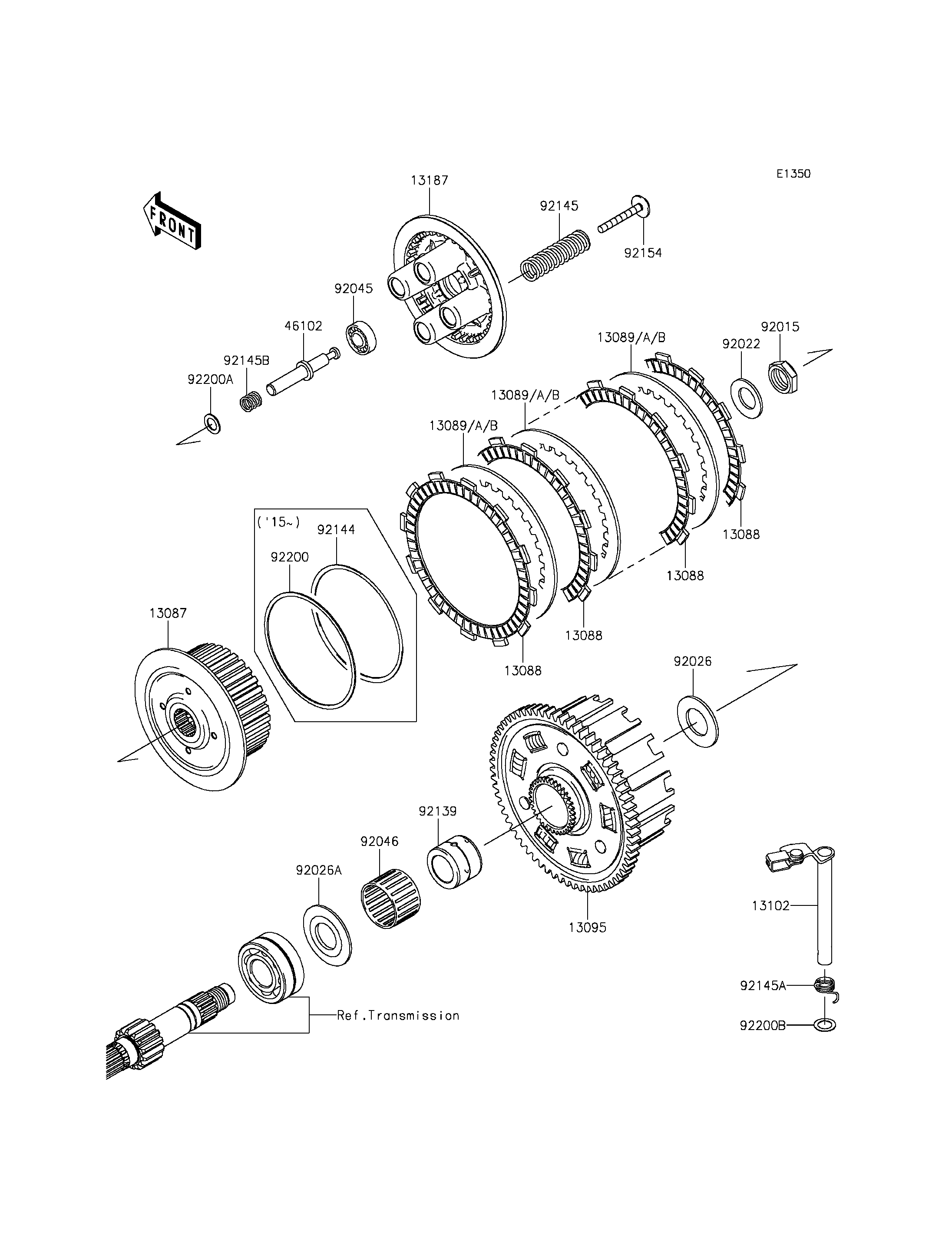 EMBRAYAGE POUR Z800 ZR800CEF NOIR 2014