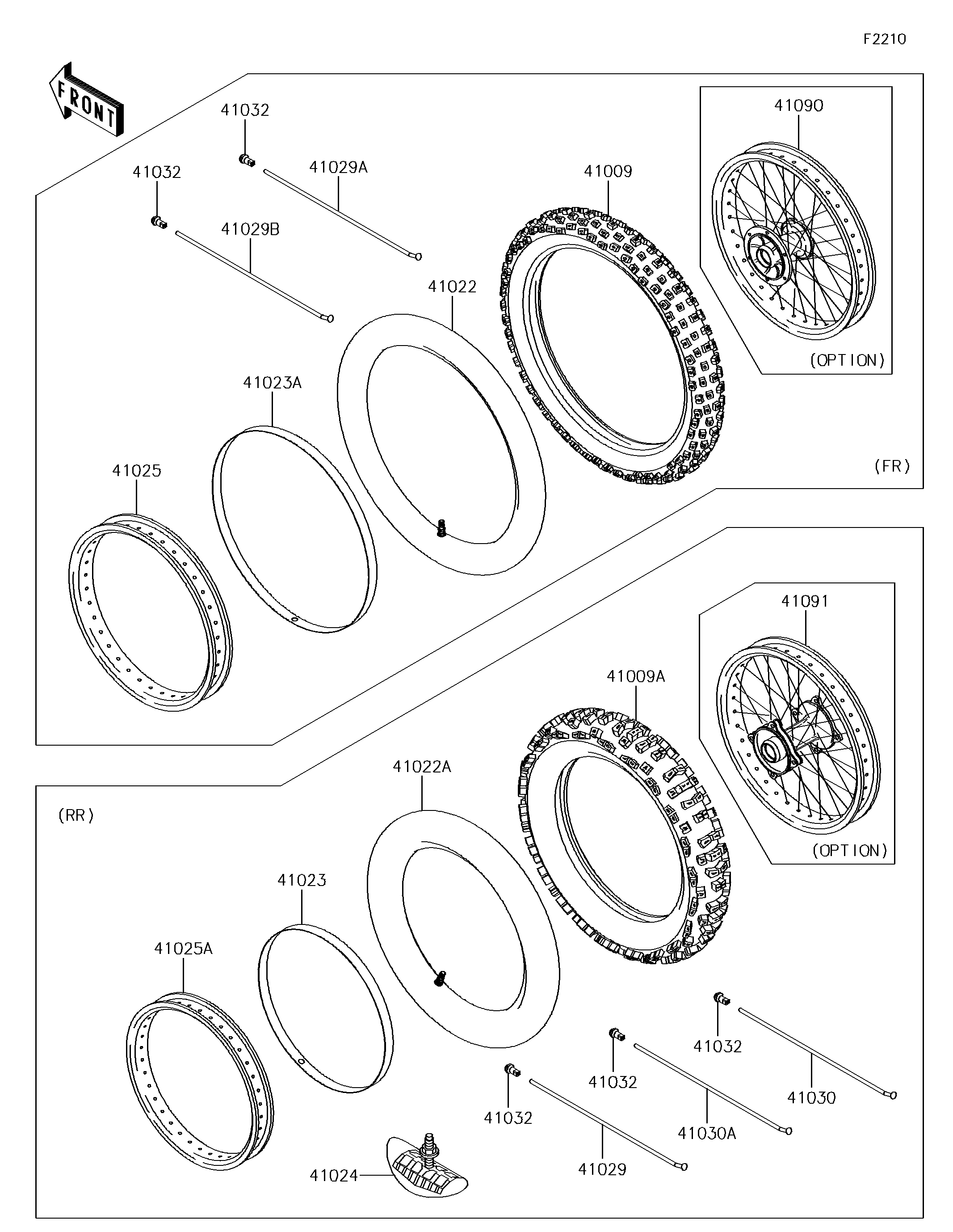 PNEUS POUR KX85 KX85CEF VERT 2014 EUROPE