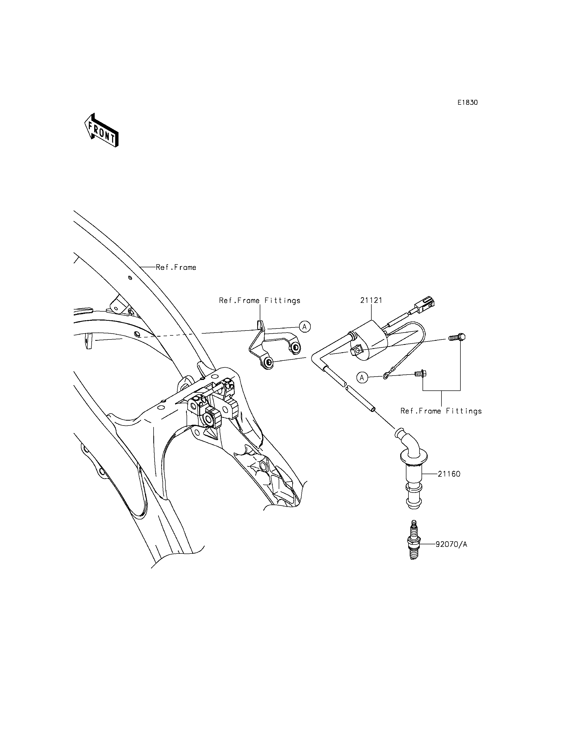 SYSTEME DALLUMAGE POUR KX250F KX250ZFF VERT 2015 EUROPE