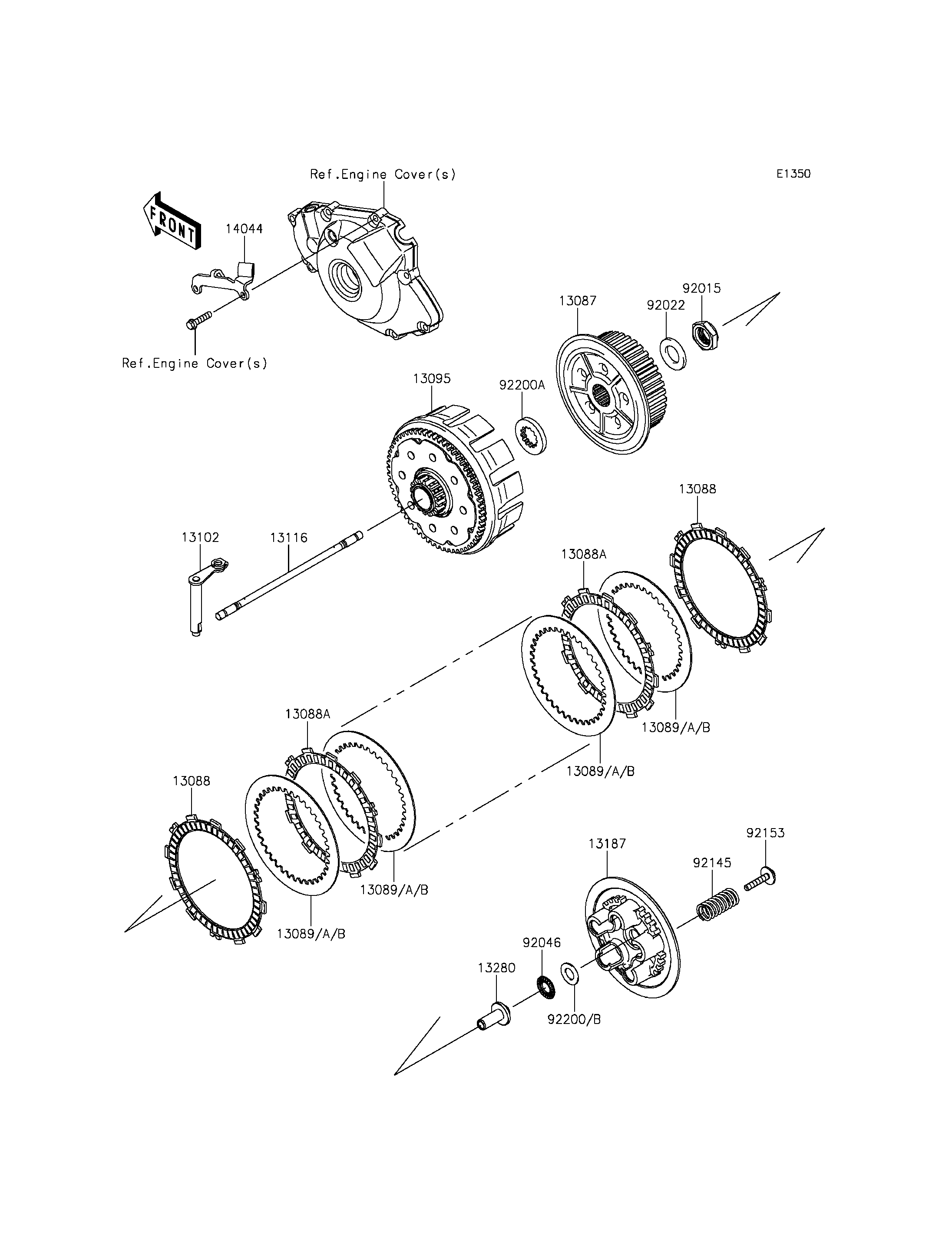 EMBRAYAGE POUR KX450F KX450FCF VERT 2012 EUROPE