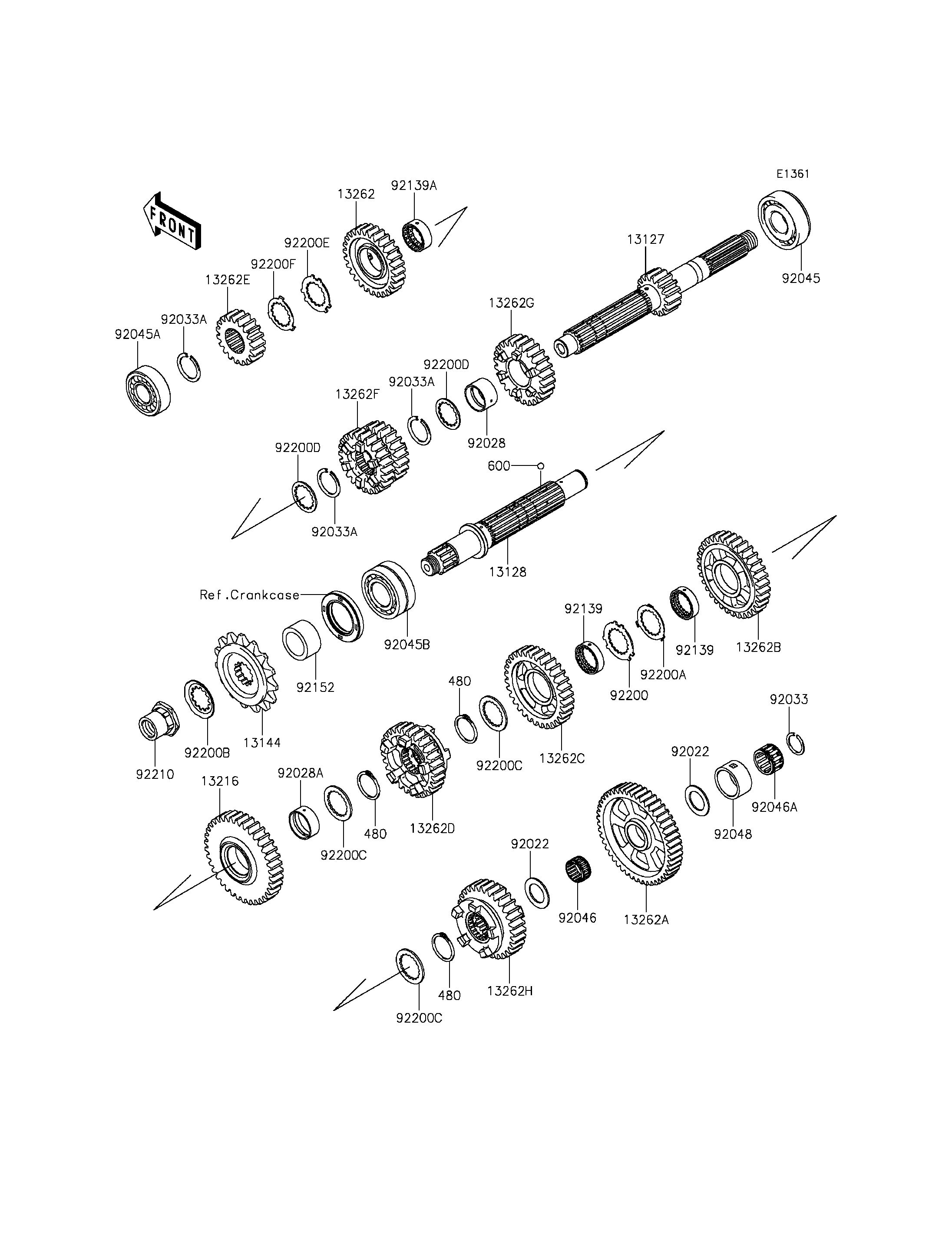 TRANSMISSION POUR ZZR1400 ZX1400JNFNN VERT 2022