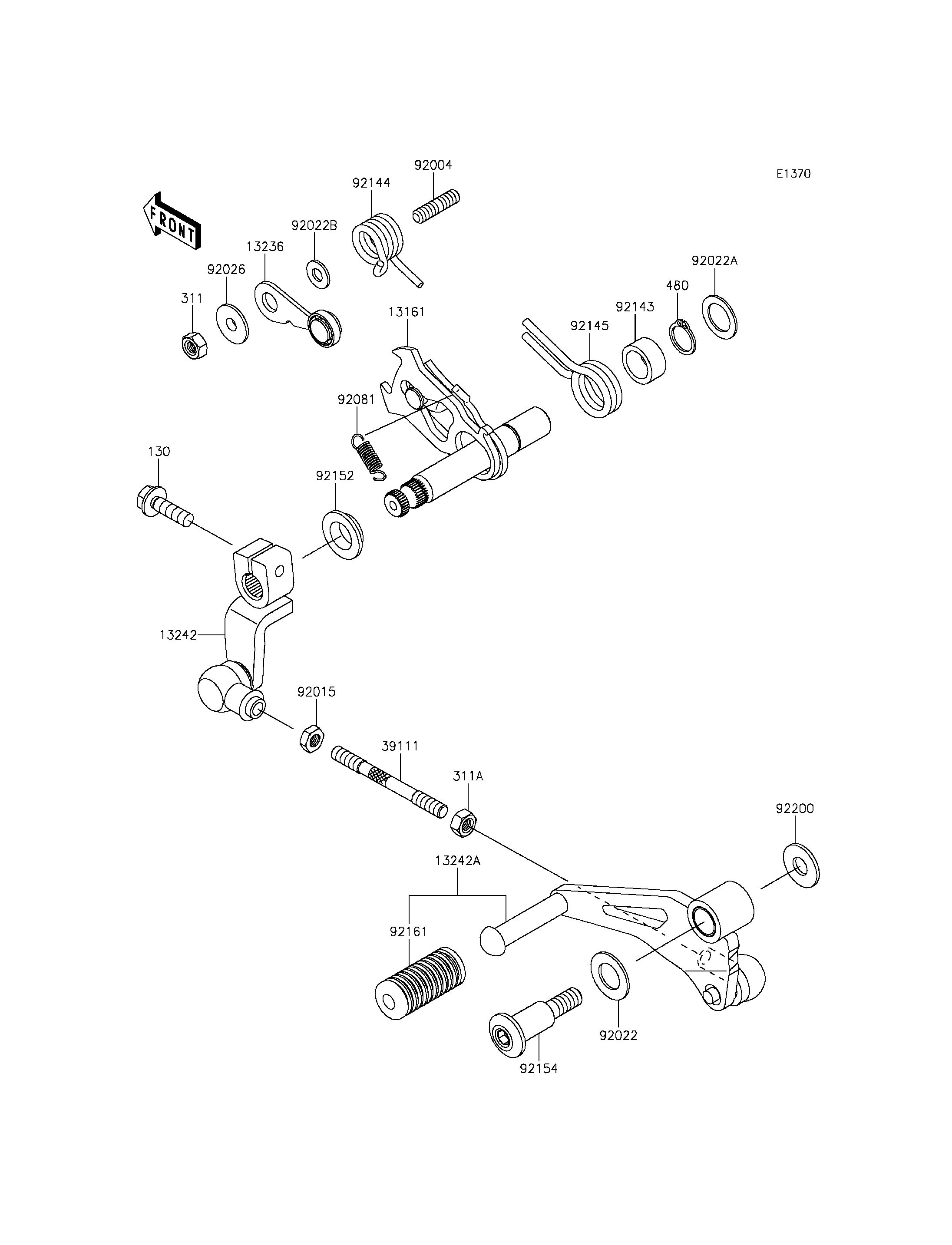SELECTEUR POUR NINJA 250SL ABS BX250BFF BLANC 2015