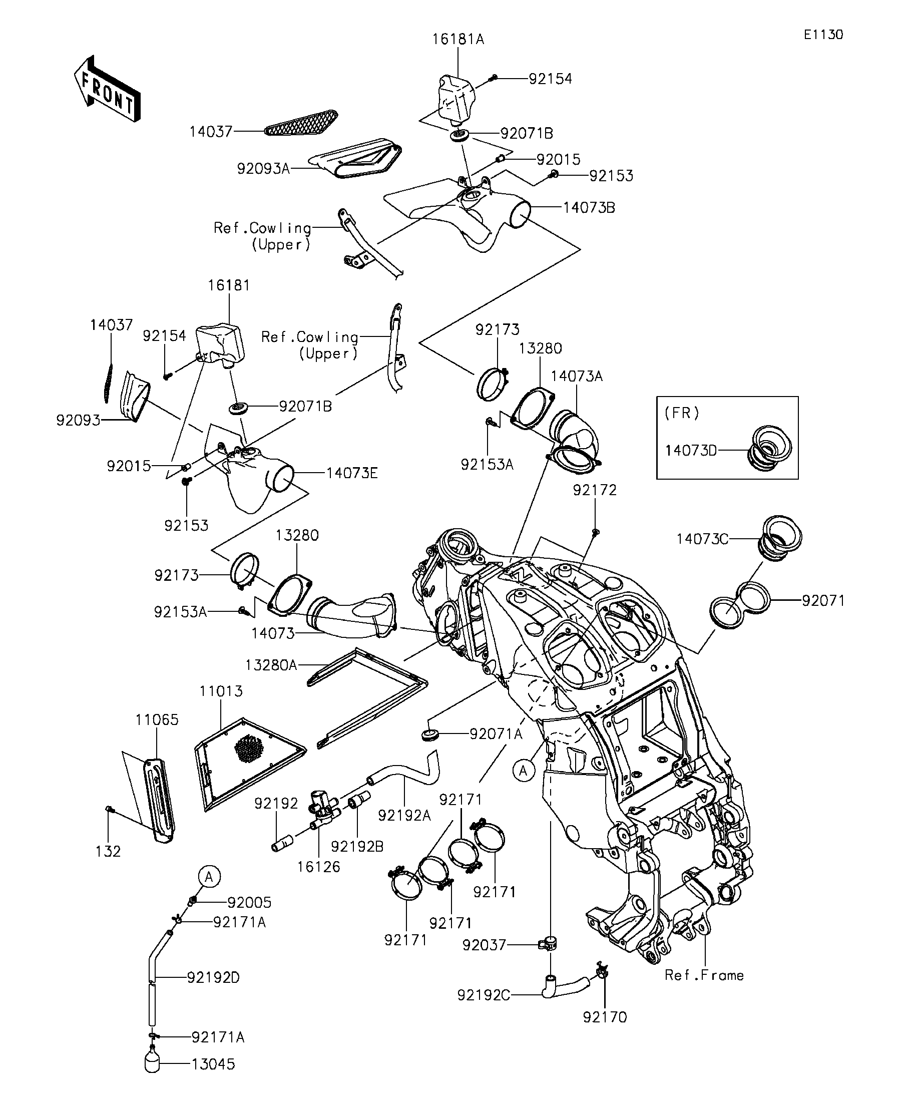 FILTRE A AIR POUR 1400GTR ABS ZG1400EFF GRIS 2015
