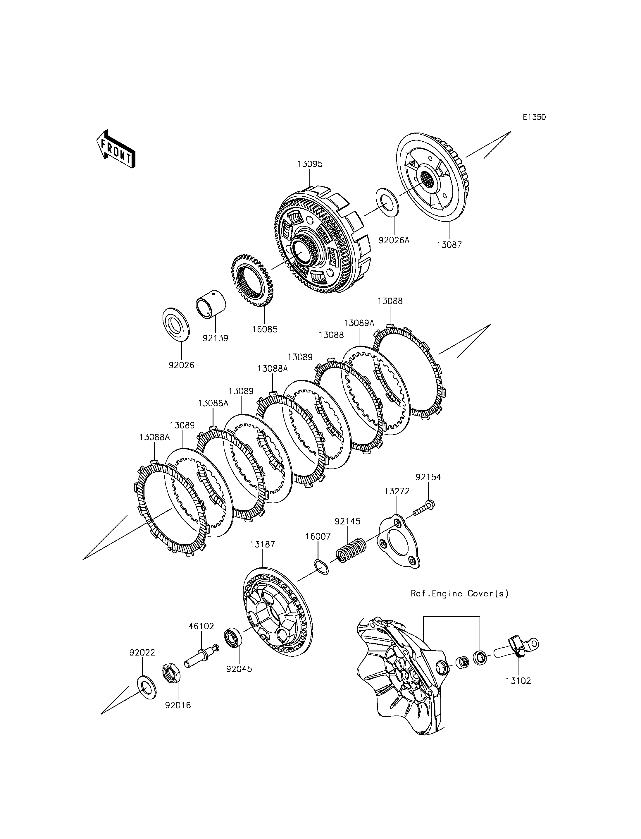 EMBRAYAGE POUR NINJA 300 ABS EX300BDF NOIR 2013