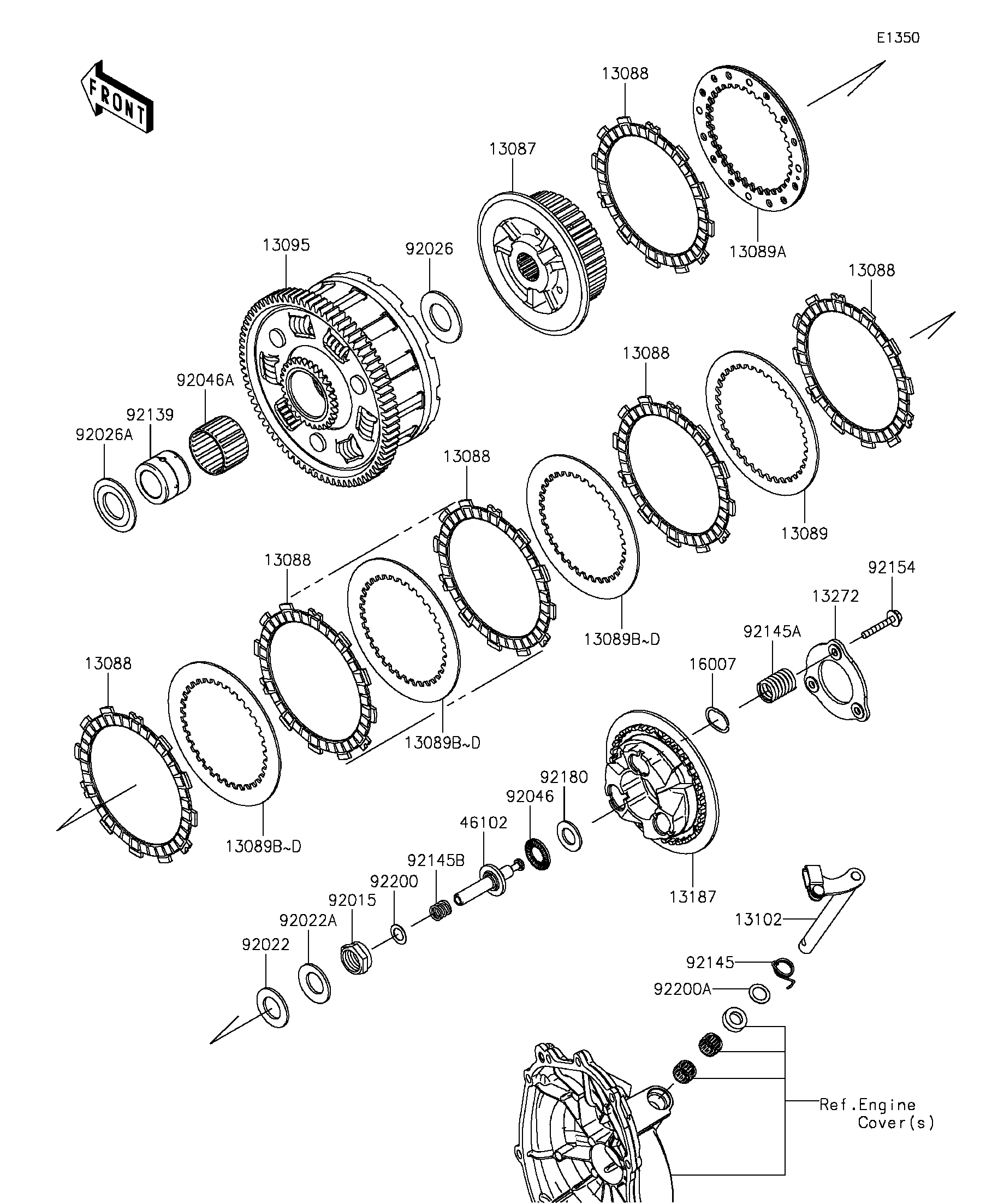 EMBRAYAGE POUR NINJA ZX 6R ABS ZX636FDF BLANC 2013