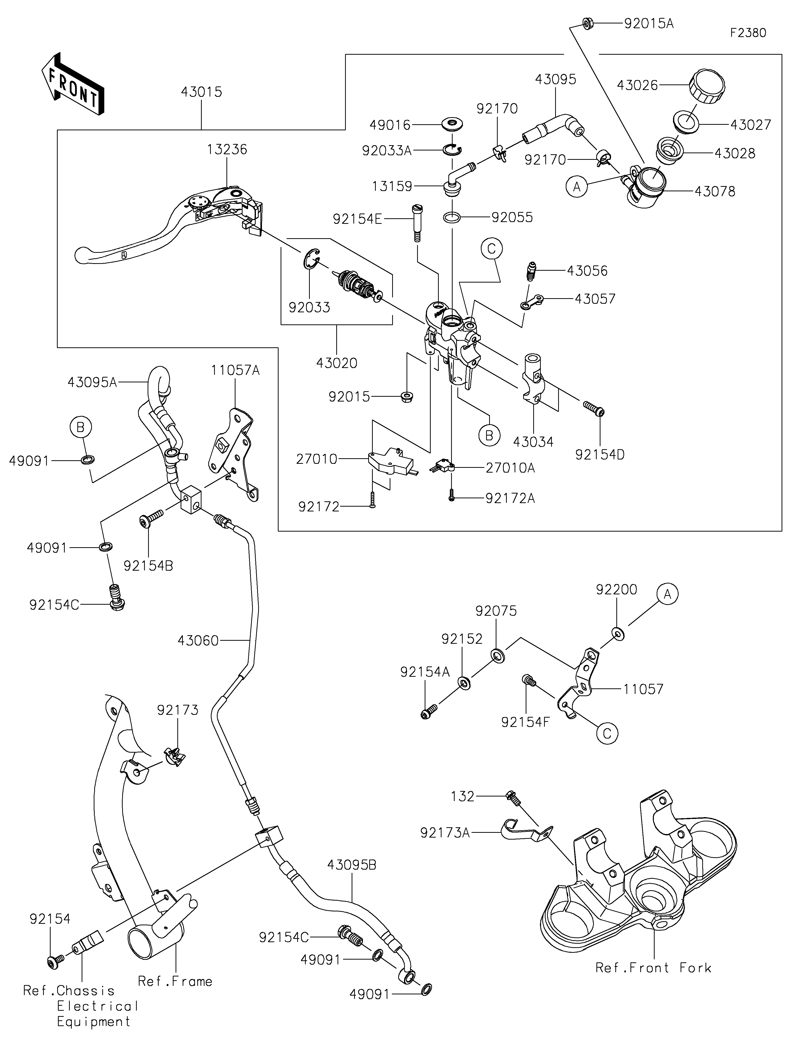 EMBRAYAGE MAITRE CYLINDRE POUR Z H2 ZR1000KLF NOIR 2020