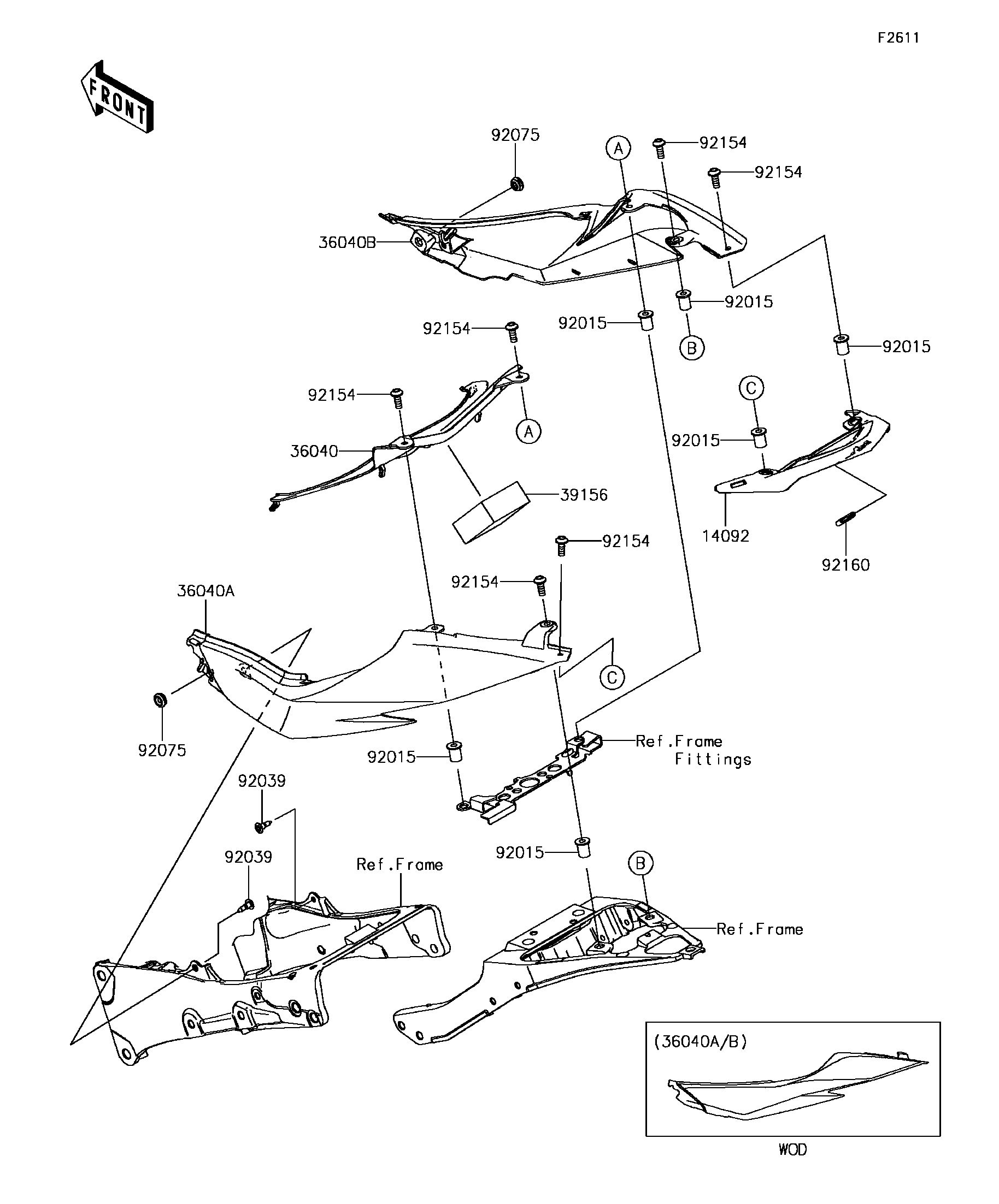 CACHE LATERAL POUR NINJA ZX 6R ABS ZX636FHF BLANC 2017