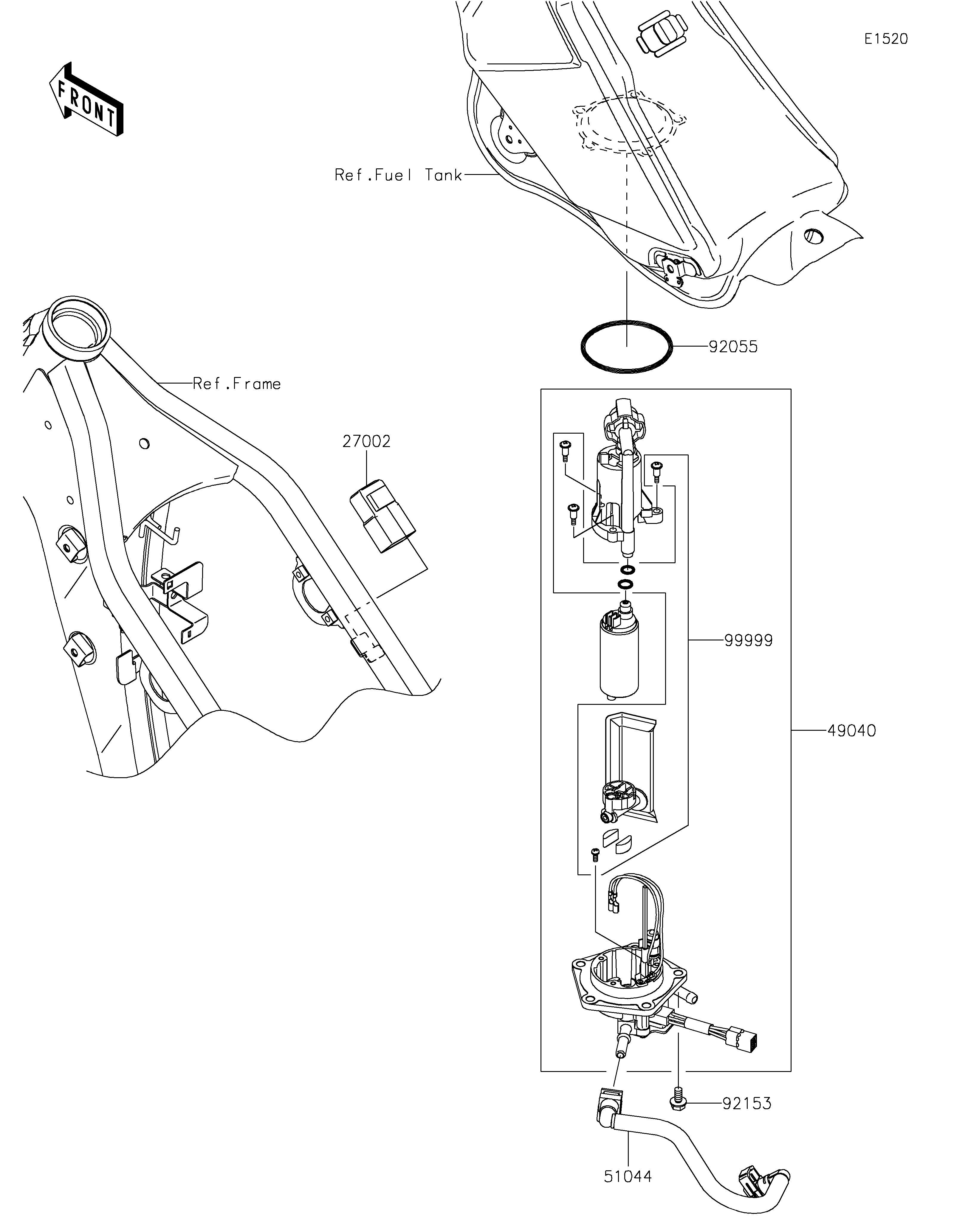 POMPE A ESSENCE POUR KLX250 KLX250SHF BLANC 2017