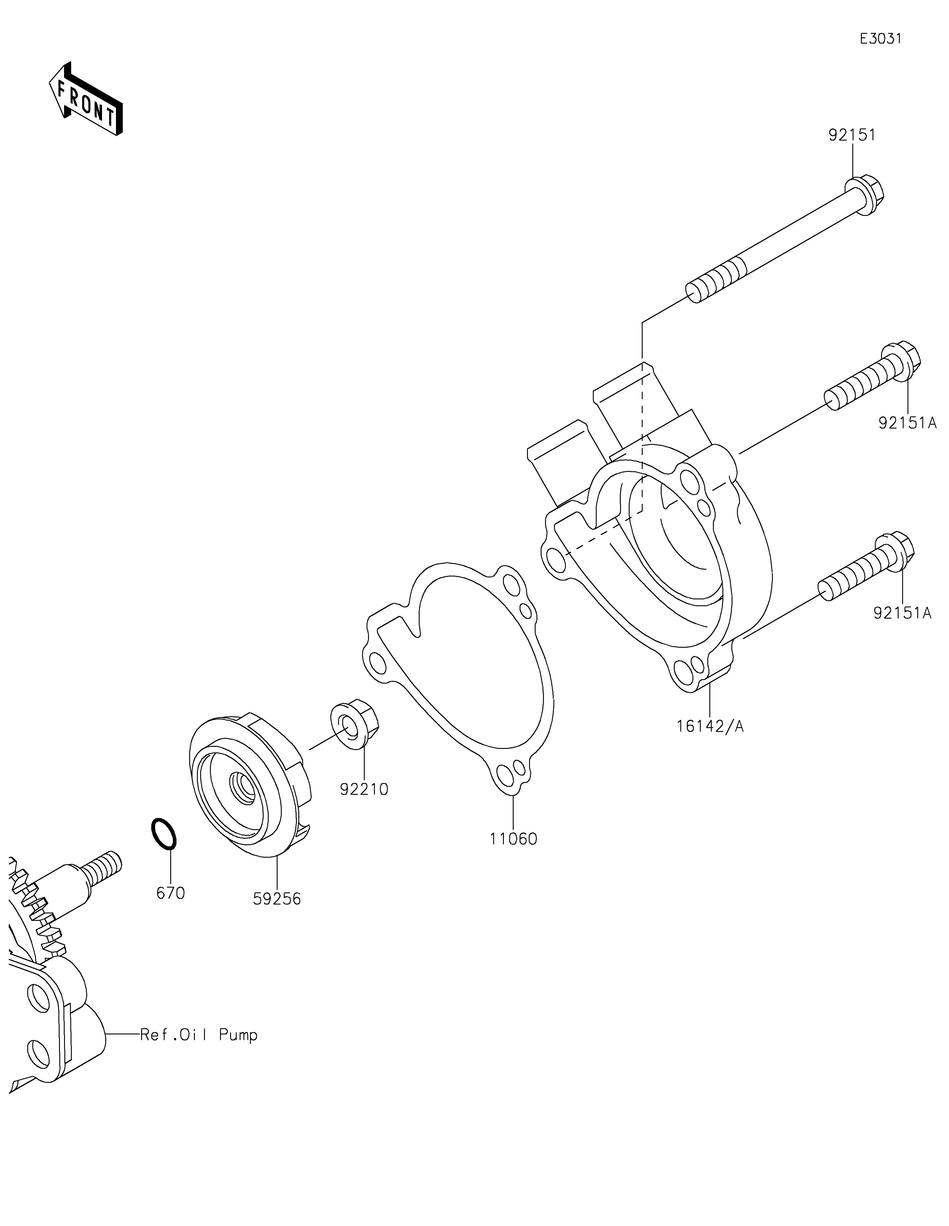 POMPE A EAU POUR KLX250 KLX250SHF BLANC 2017