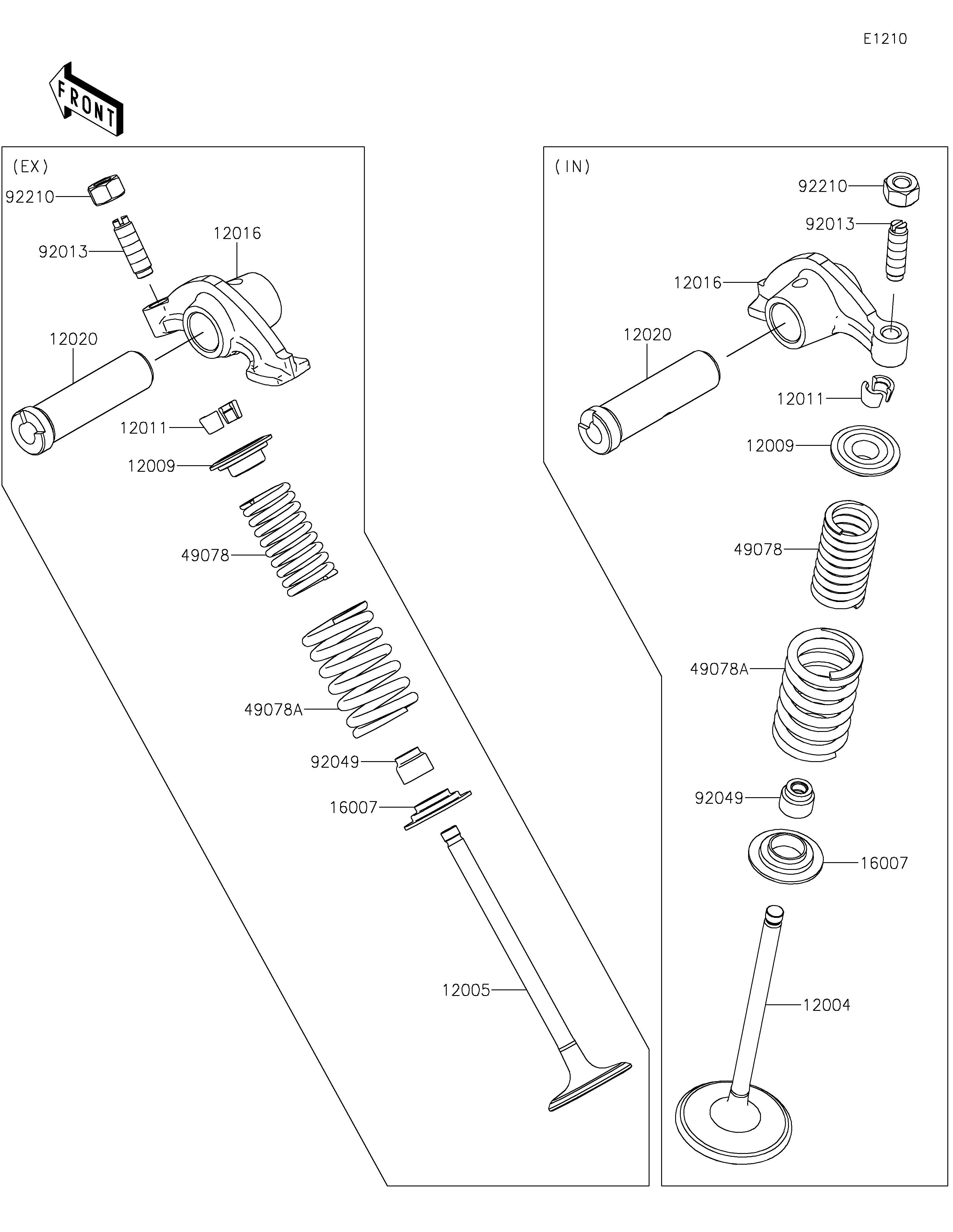 SOUPAPE POUR KLX230 KLX230ALF NOIR 2020