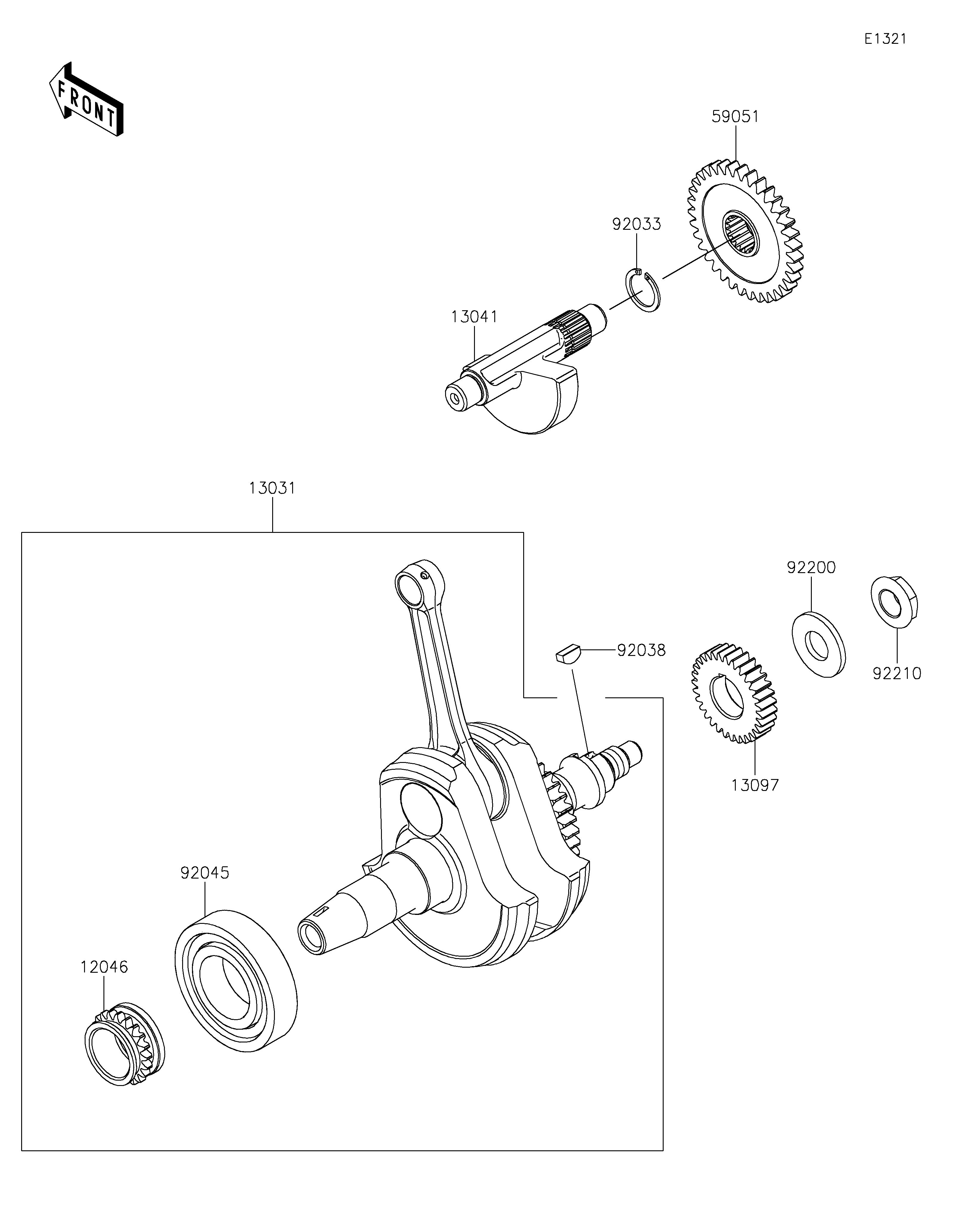 VILEBREQUIN POUR KLX230 KLX230ALF NOIR 2020