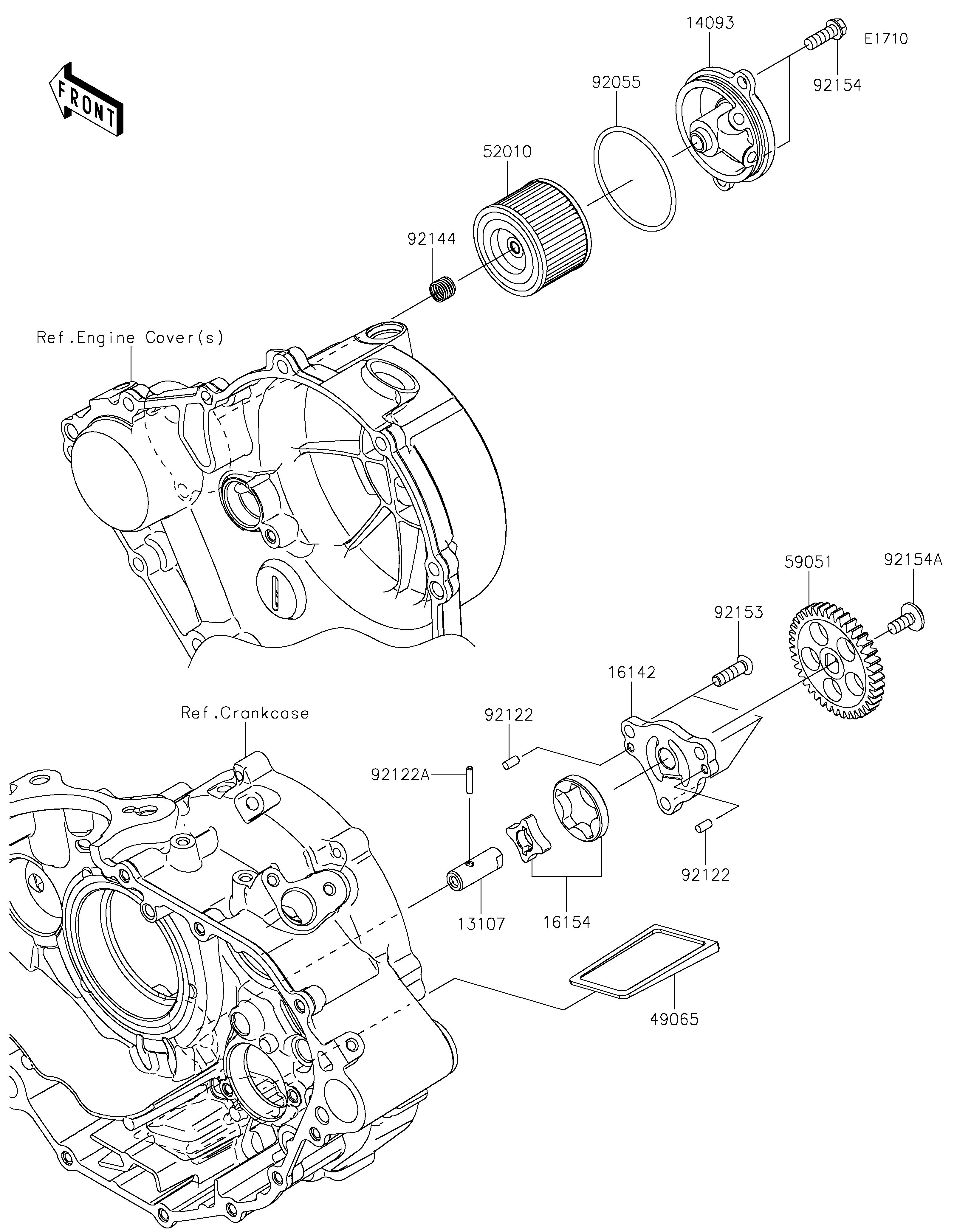 POMPE A HUILE POUR KLX230 KLX230ALF NOIR 2020