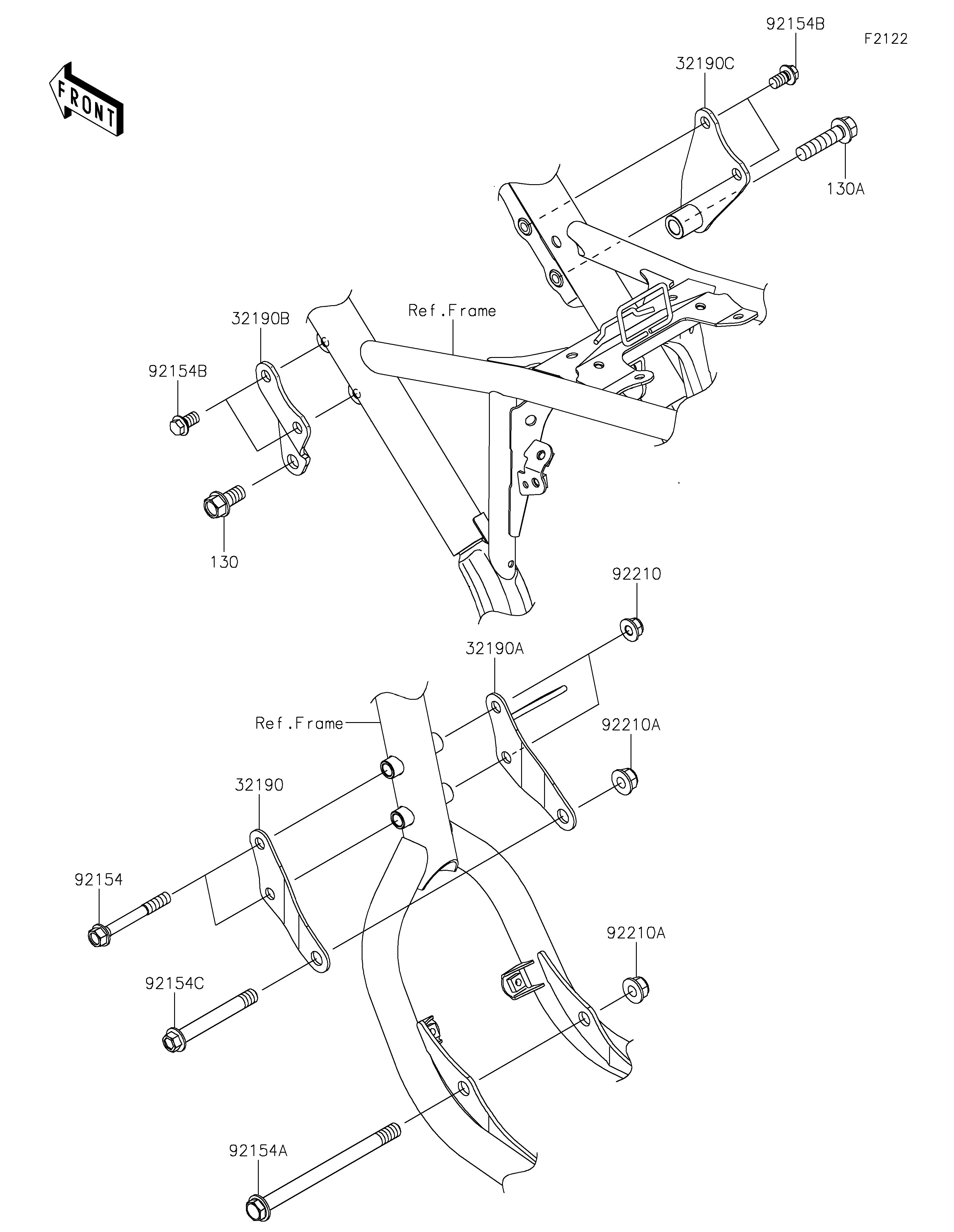SUPPORT MOTEUR POUR KLX230 KLX230ALF NOIR 2020