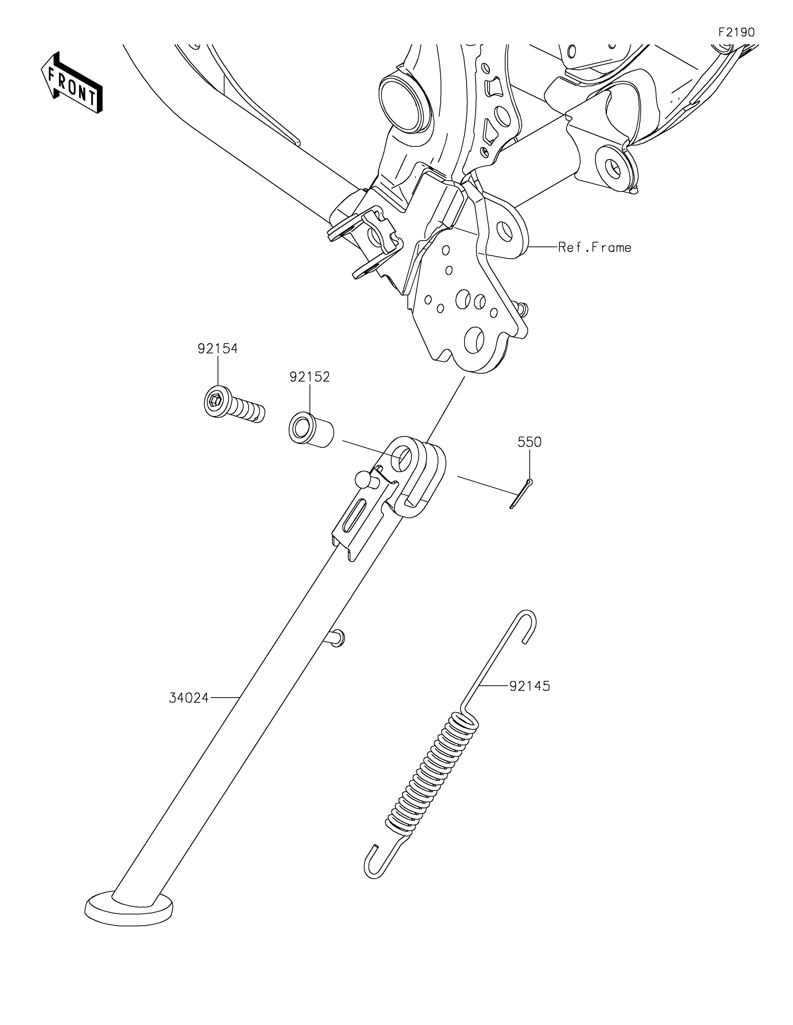 BEQUILLES POUR KLX230 KLX230ALF NOIR 2020
