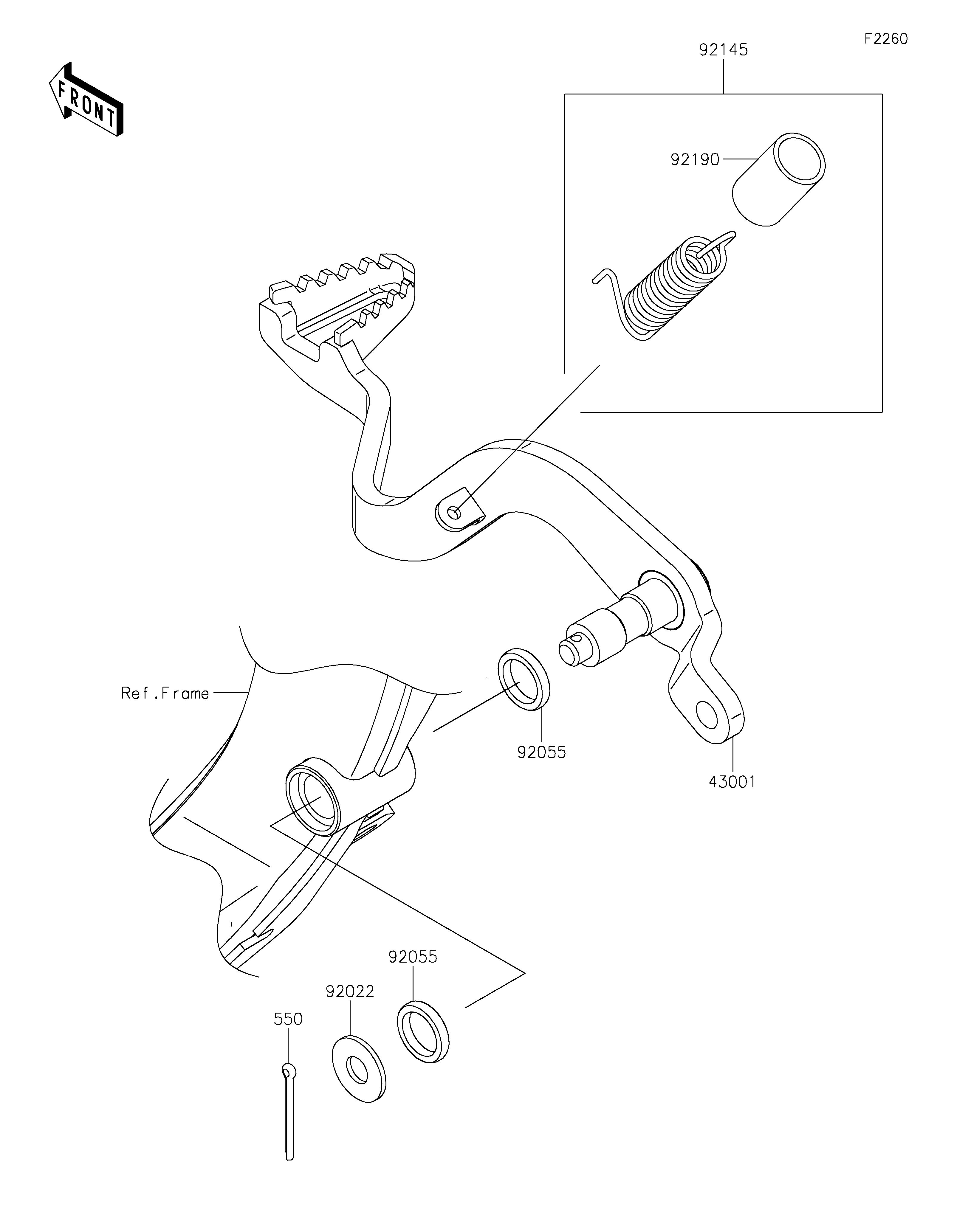 PEDALE DE FREIN POUR KLX230 KLX230ALF NOIR 2020