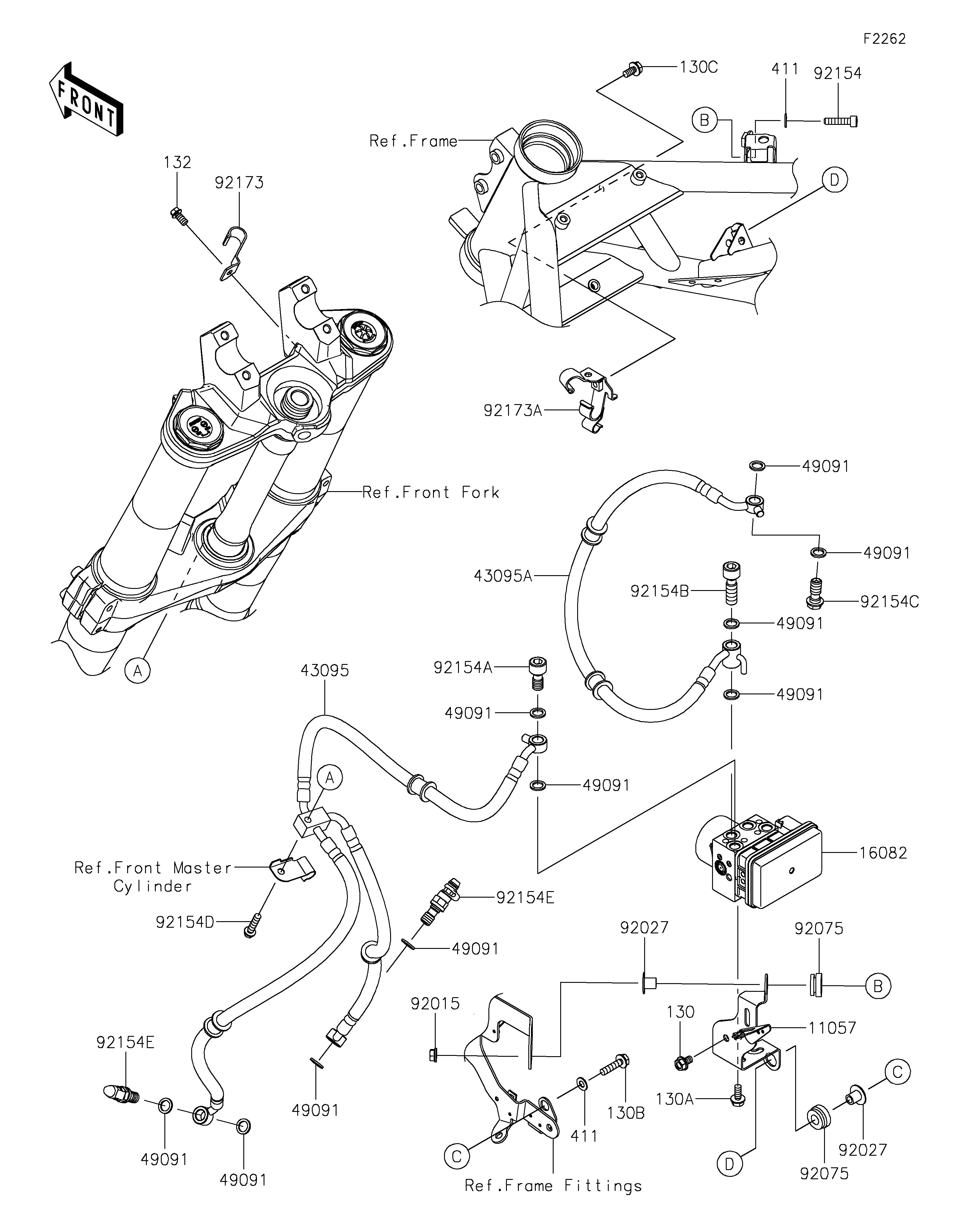 DURITE DE FREIN POUR Z H2 ZR1000KMFAN VERT 2021