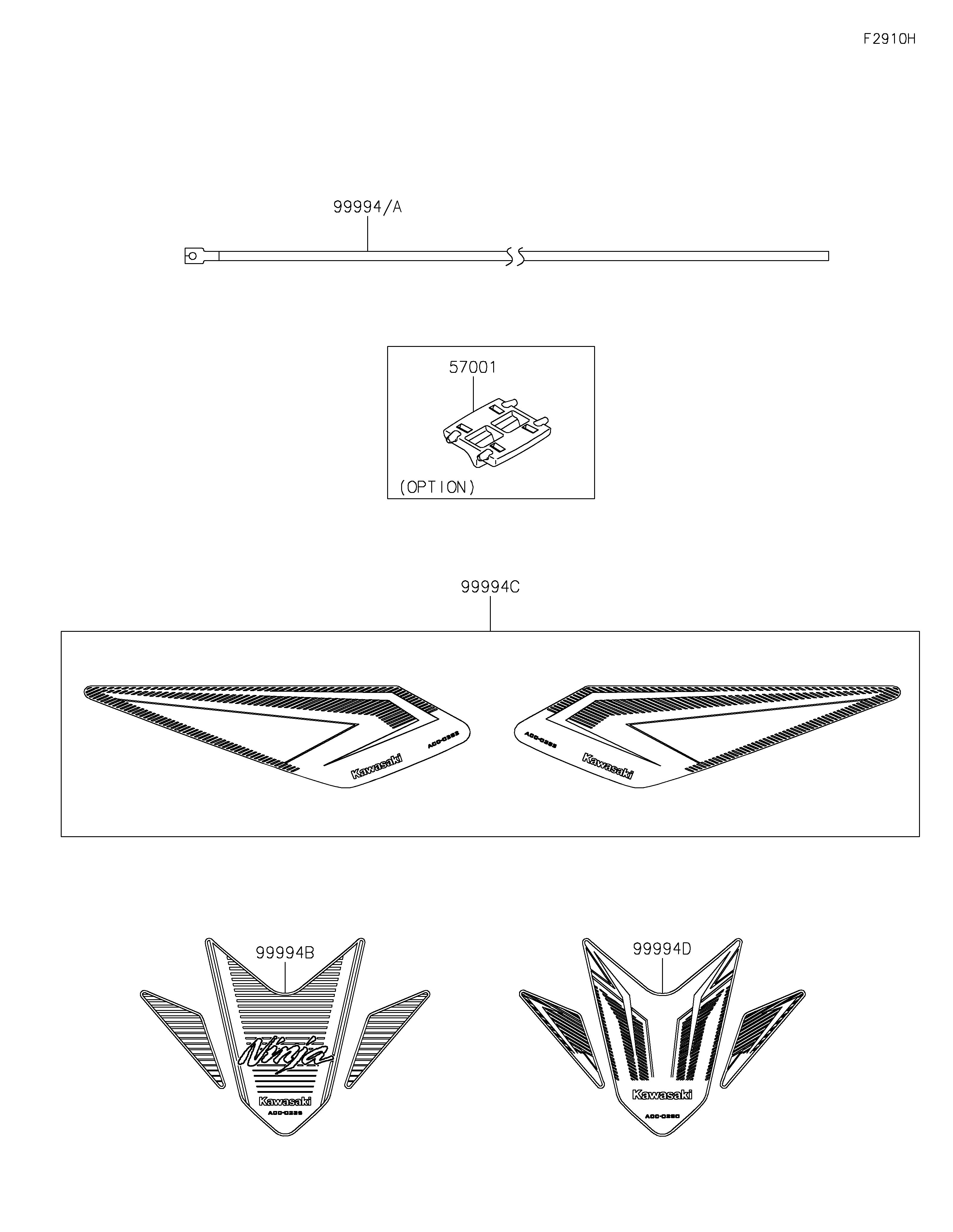 ACCESSOIREDECALS POUR NINJA 400 EX400LPFAN VERT 2023
