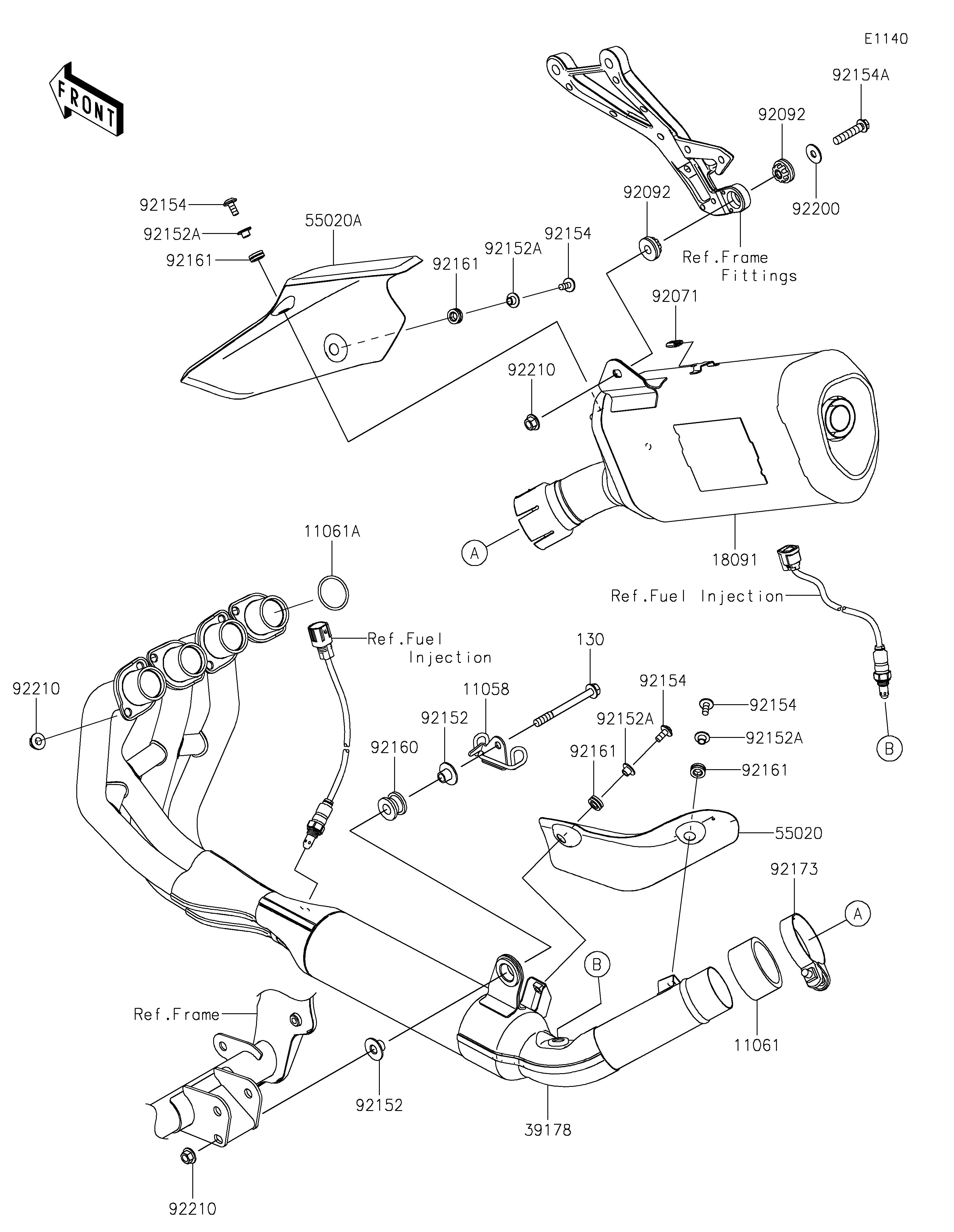 ECHAPPEMENT POUR NINJA ZX 4R ZX400PRFNN NOIR 2024