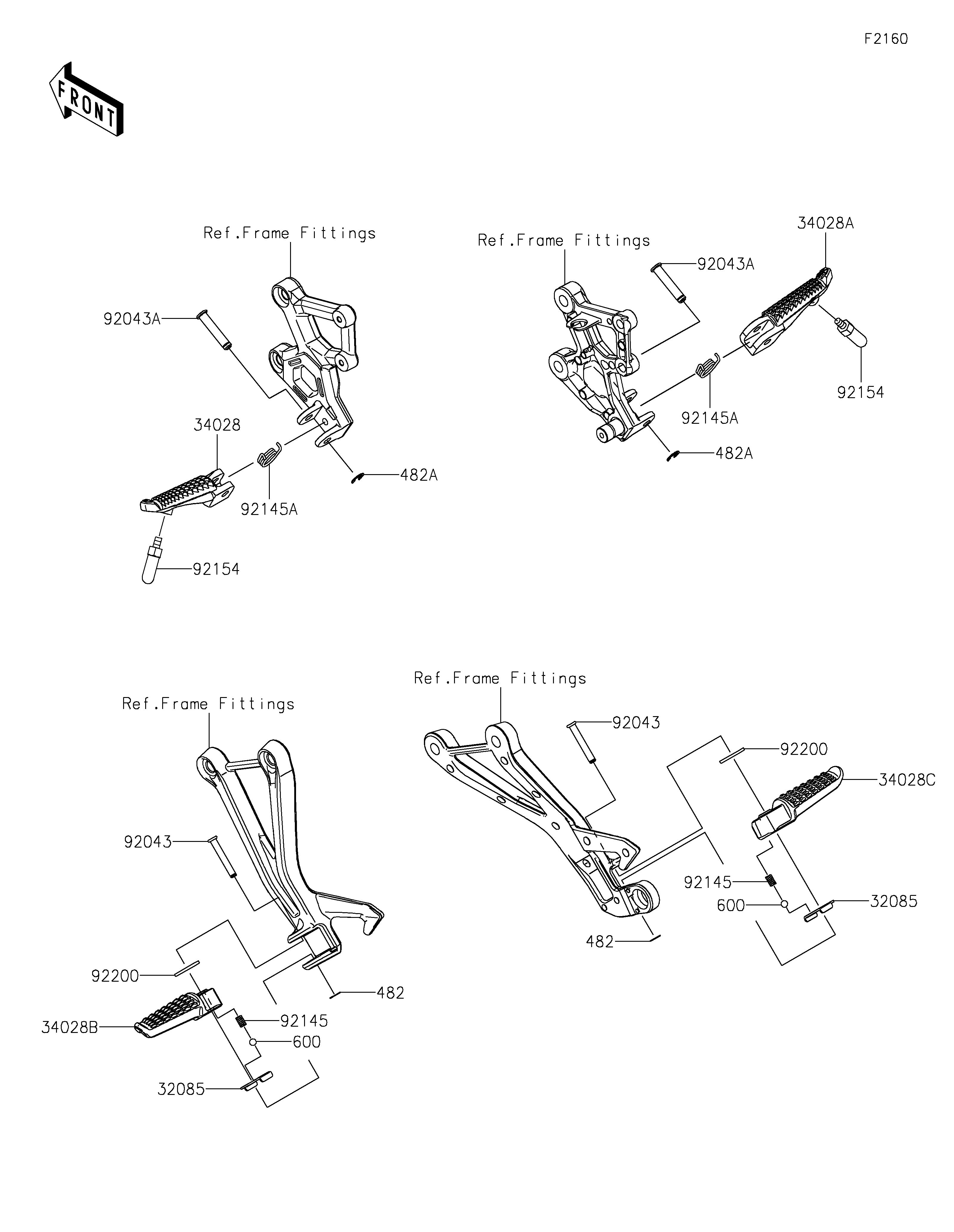 REPOSE PIED POUR NINJA ZX 4R ZX400PRFNN NOIR 2024