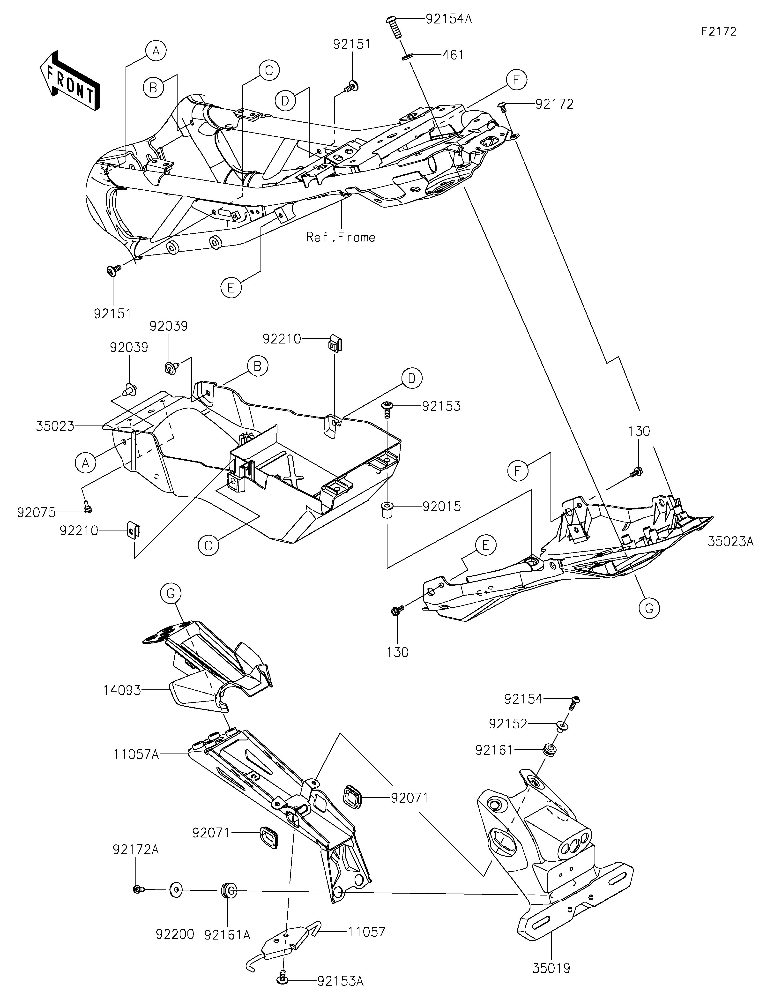GARDE BOUE ARRIERE POUR NINJA ZX 4R ZX400PRFNN NOIR 2024
