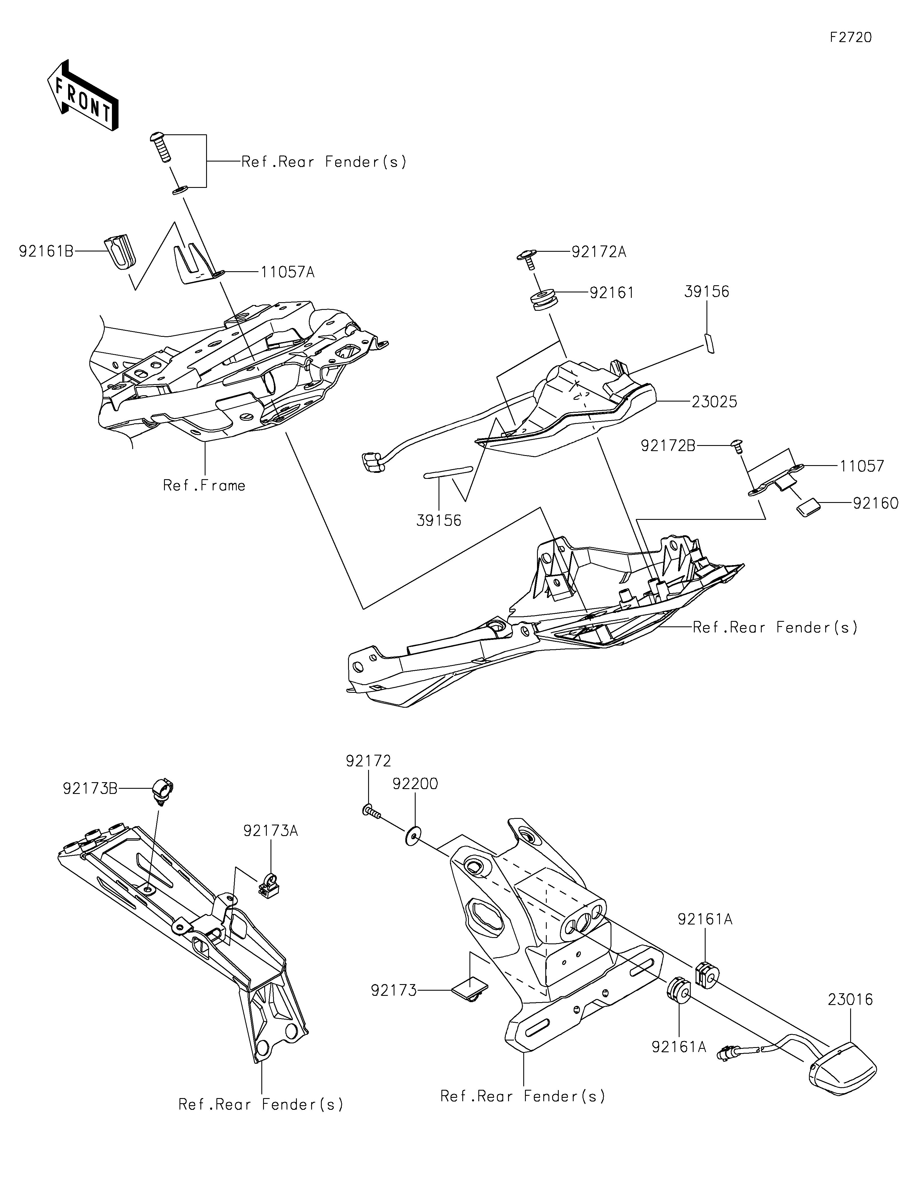 FEUX ARRIERES POUR NINJA ZX 4R ZX400PRFNN NOIR 2024