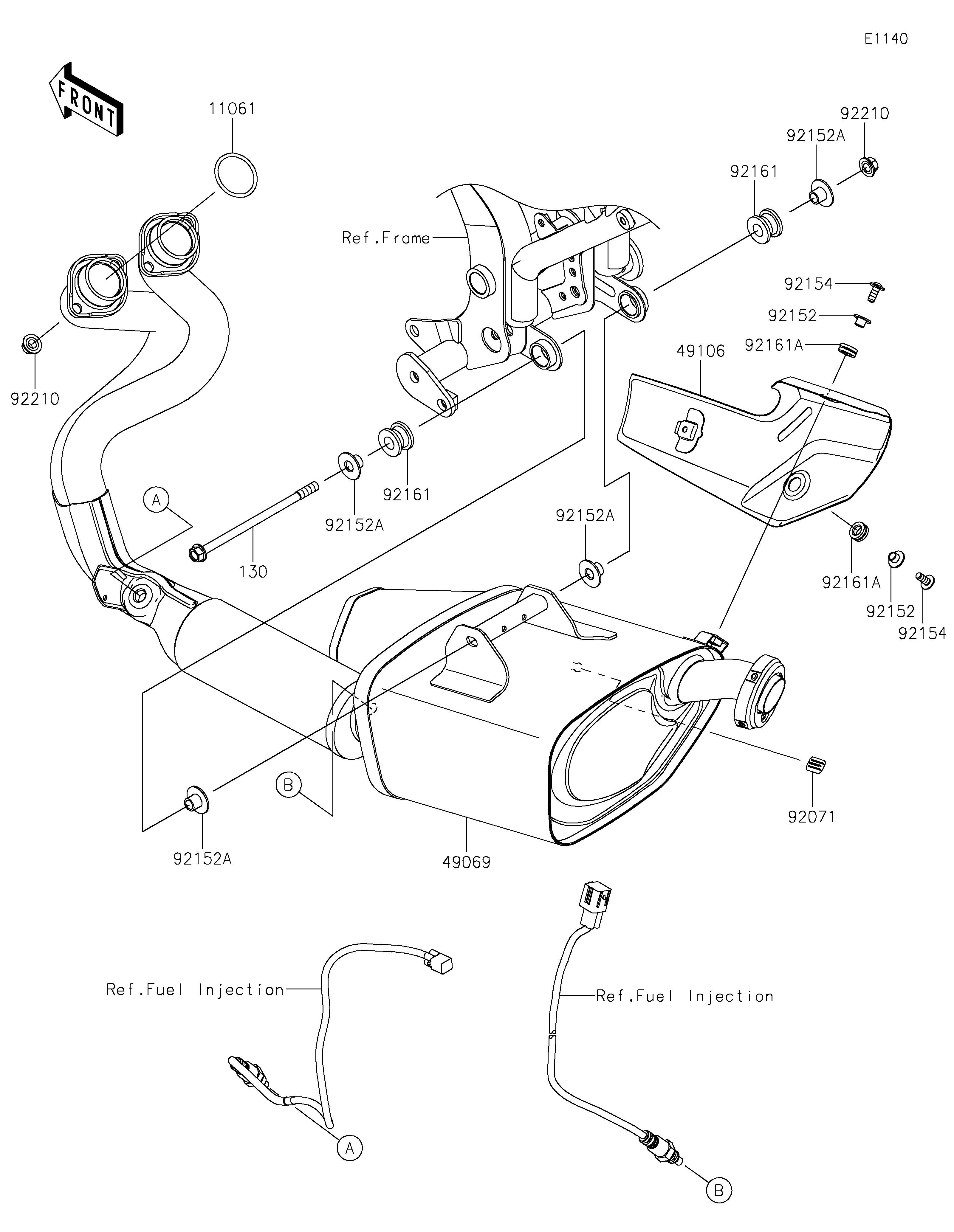 ECHAPPEMENT POUR Z650RS ER650RRFBB NOIR 2024