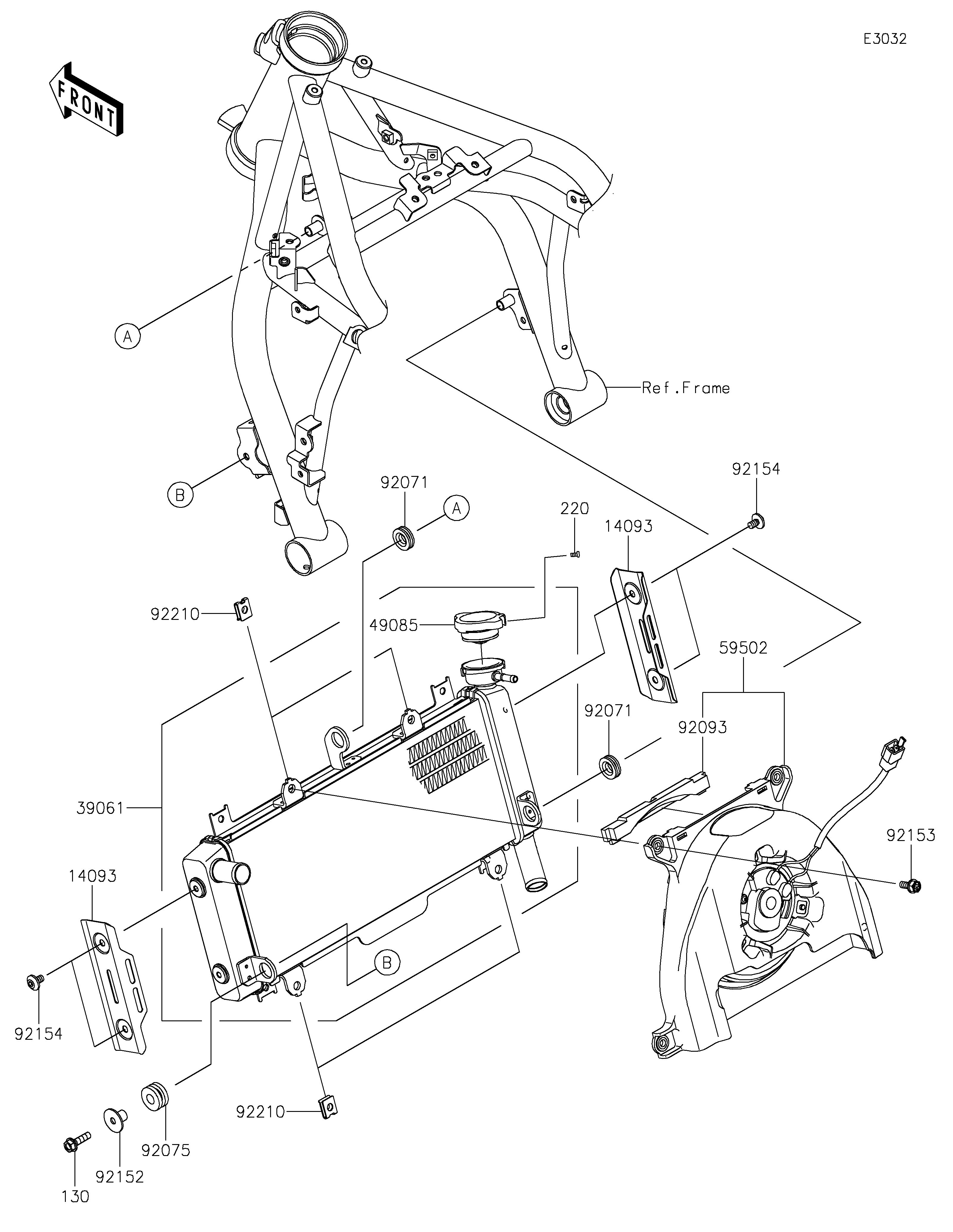 RADIATEUR POUR Z650RS ER650RRFBB TITANE 2024