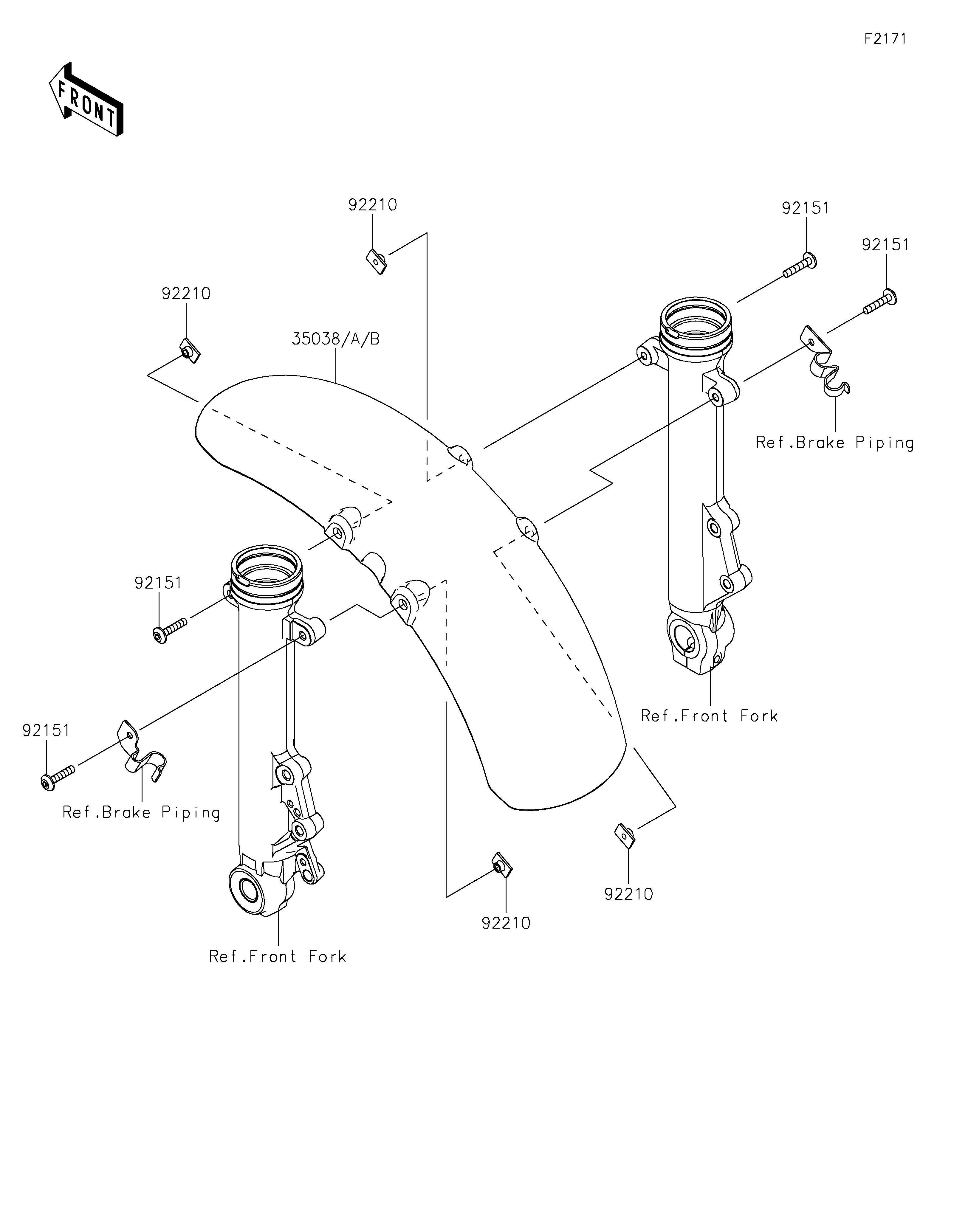GARDE BOUE AVANT POUR Z650RS ER650RRFBB NOIR 2024