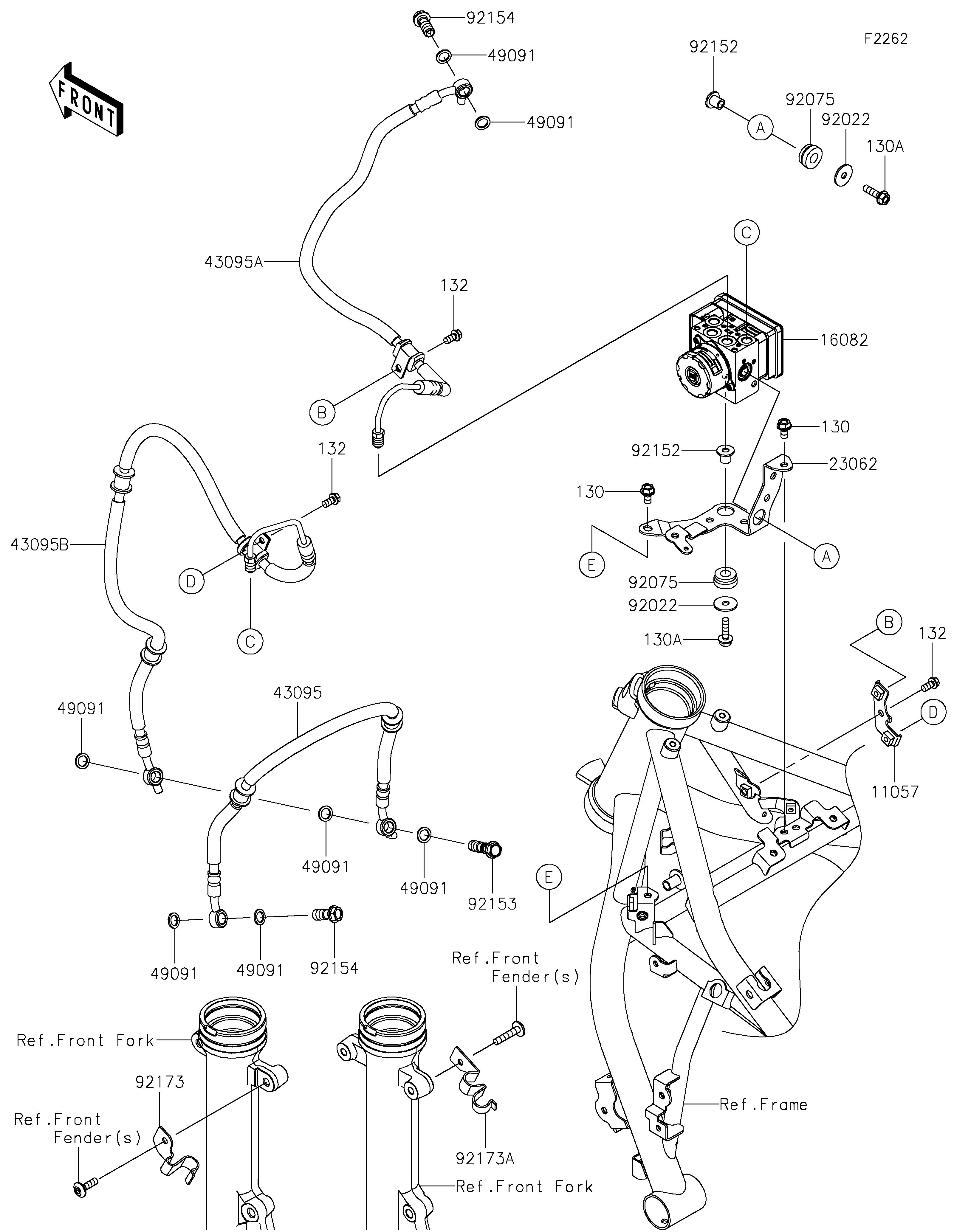 DURITE DE FREIN POUR Z650RS ER650RRFBB NOIR 2024