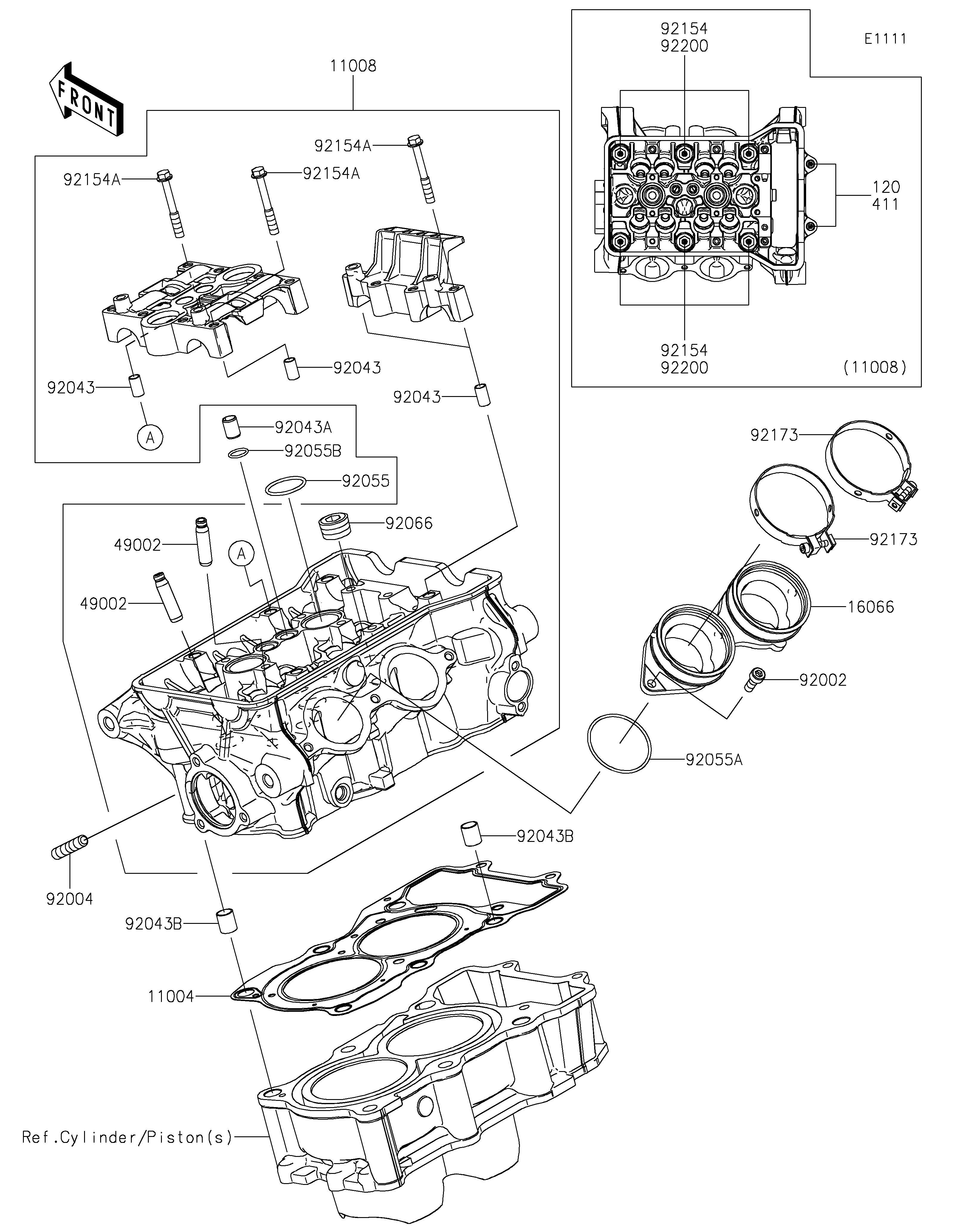 CULASSE POUR ELIMINATOR 500 EL450ARFNN BLANC 2024