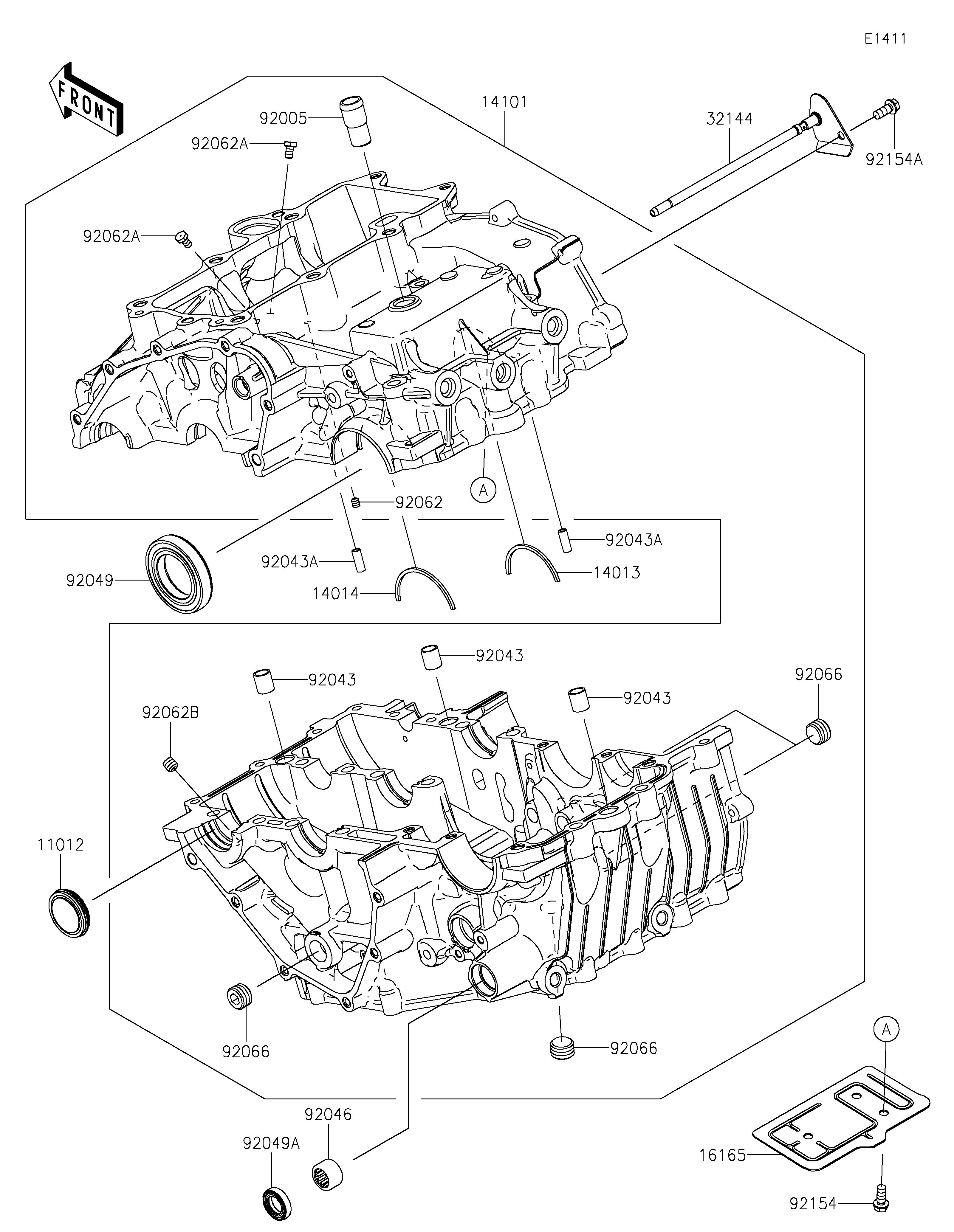 CARTER MOTEURS POUR ELIMINATOR 500 EL450ARFNN BLANC 2024