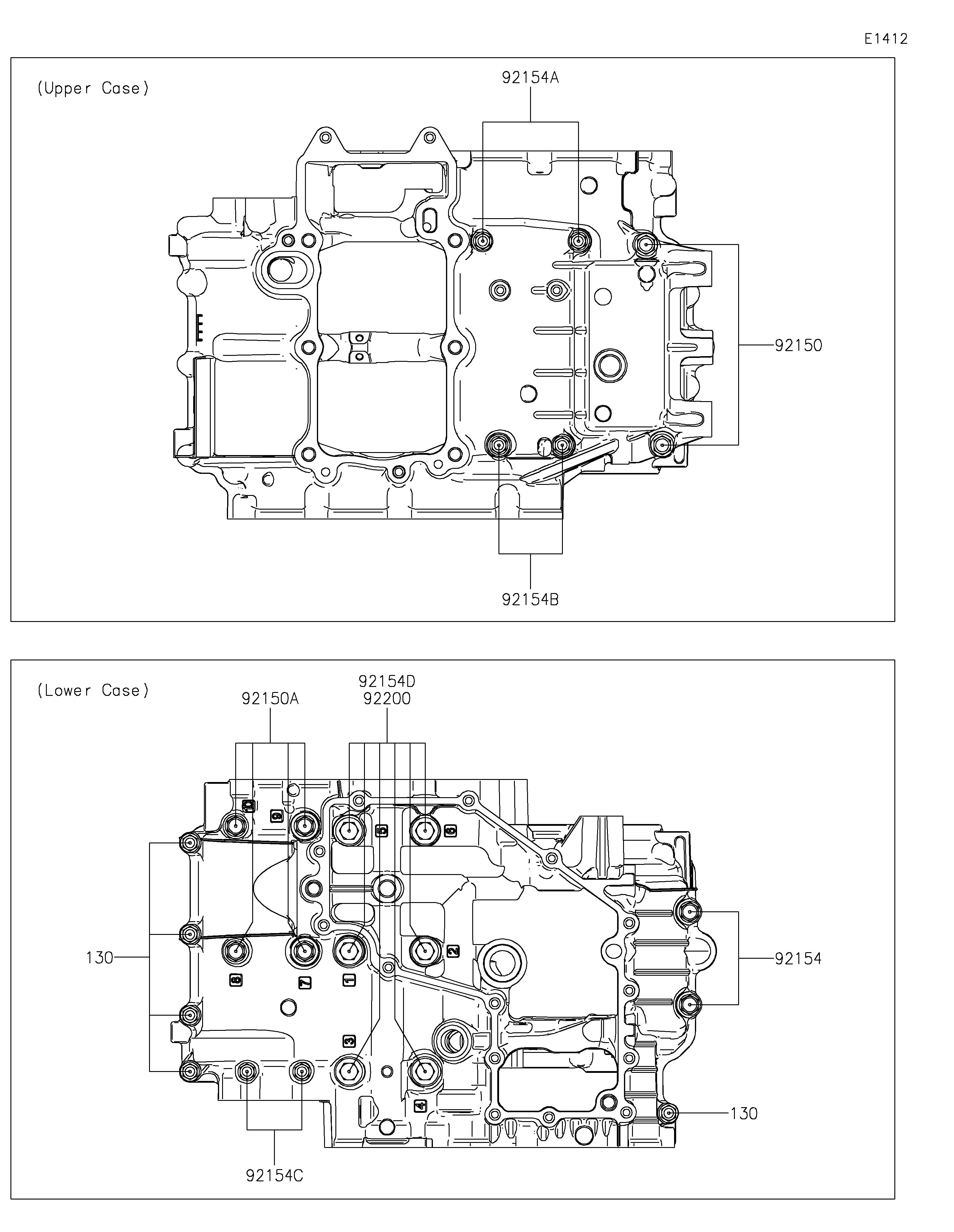 BOULON CARTER MOTEUR POUR ELIMINATOR 500 EL450ARFNN BLANC 2024