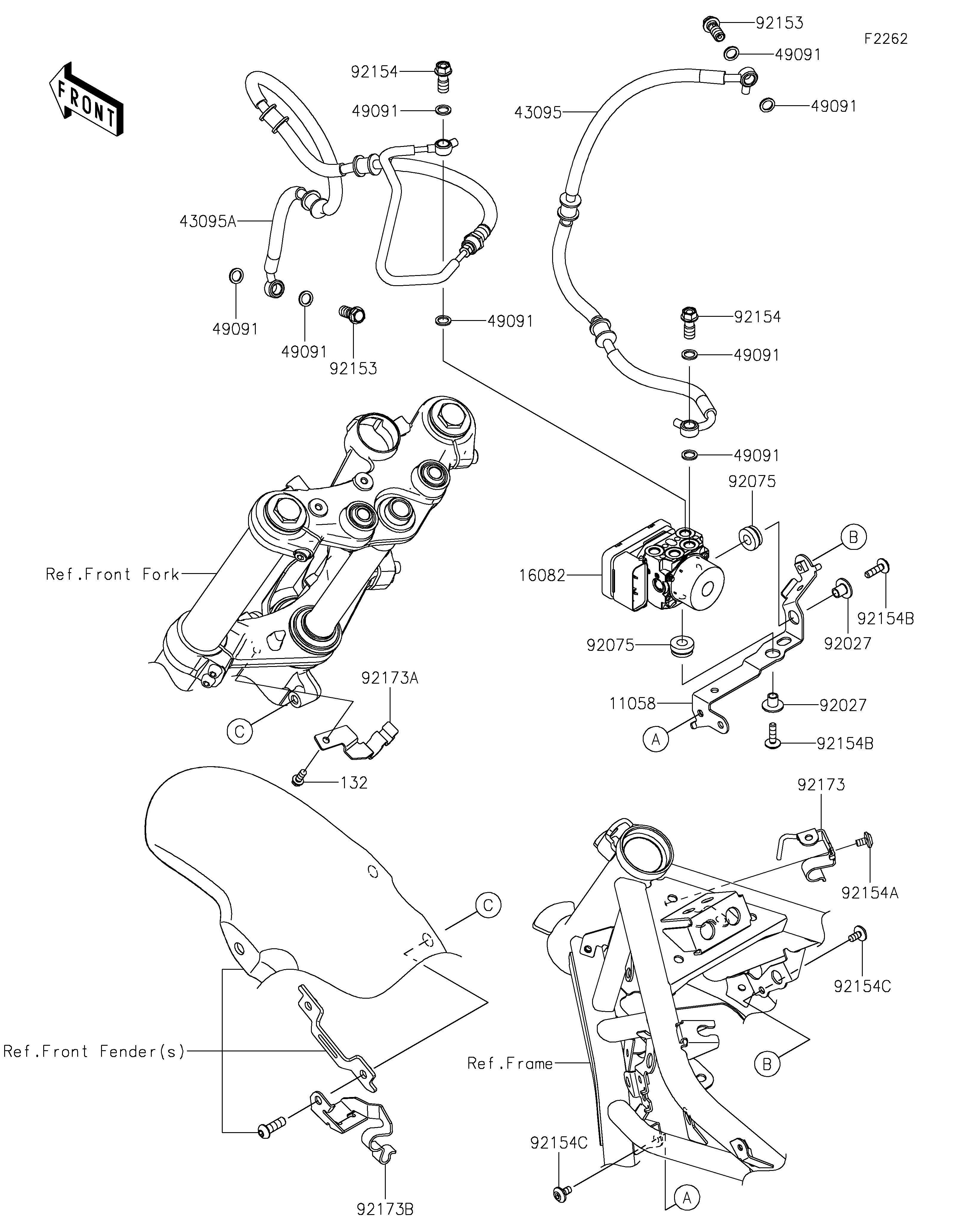 DURITE DE FREIN POUR ELIMINATOR 500 EL450ARFNN BLANC 2024