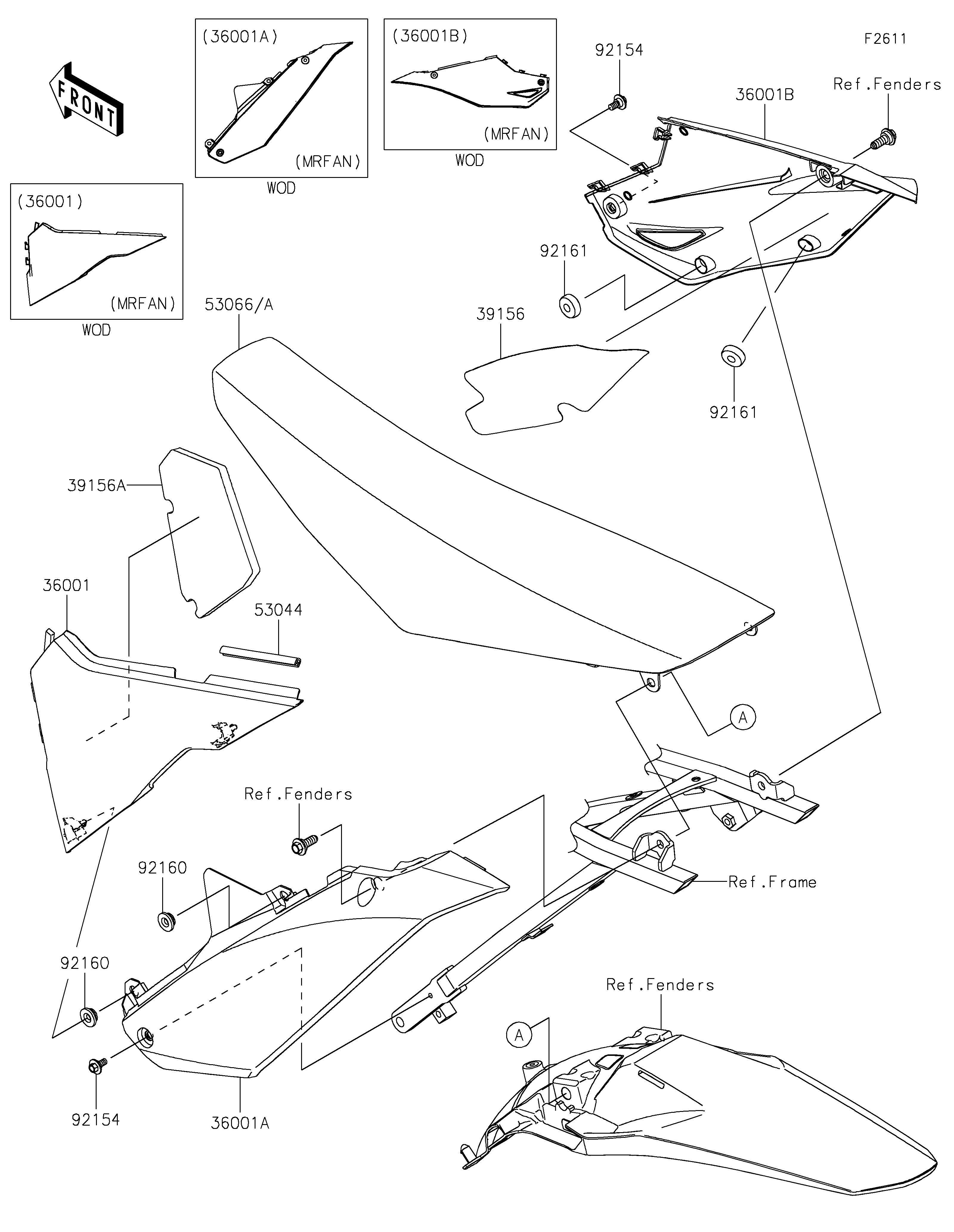 CACHE LATERAL POUR KX450 KX450MRFAN VERT MAT 2024 EUROPE