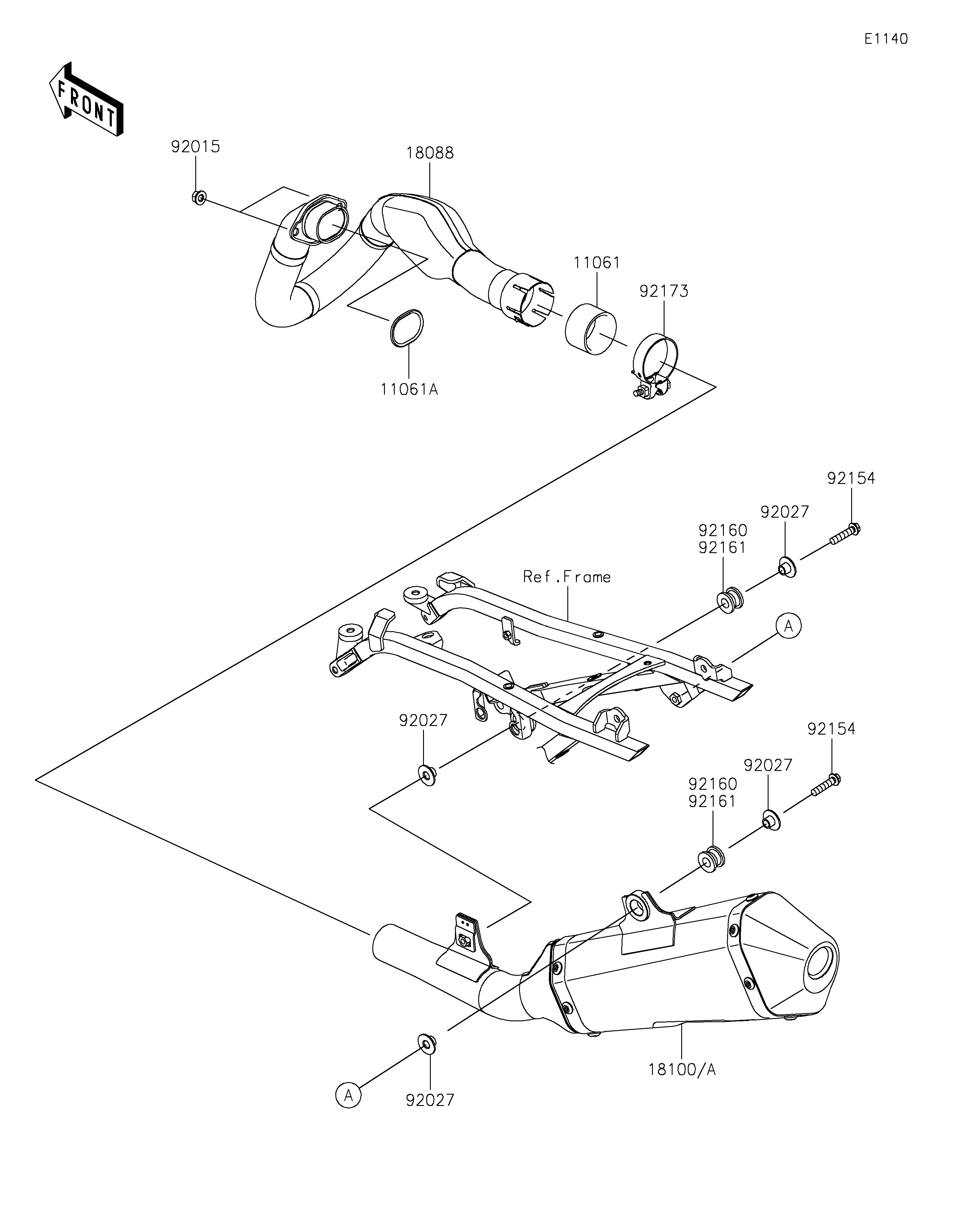 ECHAPPEMENT POUR KX450X KX450NRFNN VERT 2024 EUROPE