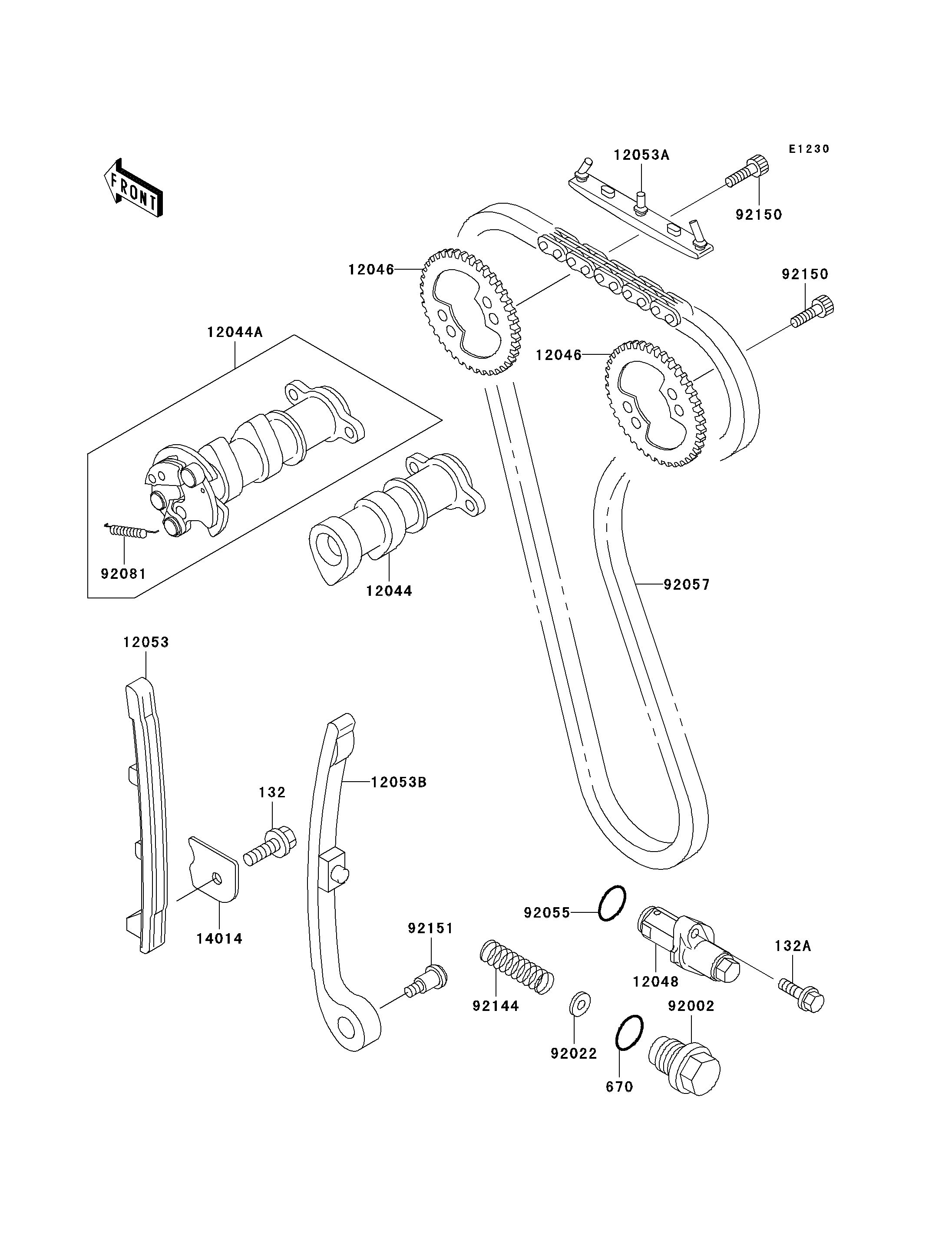 ARBRE A CAMETENDEUR POUR KLX300R KLX300 A7 VERT 2002 EUROPE