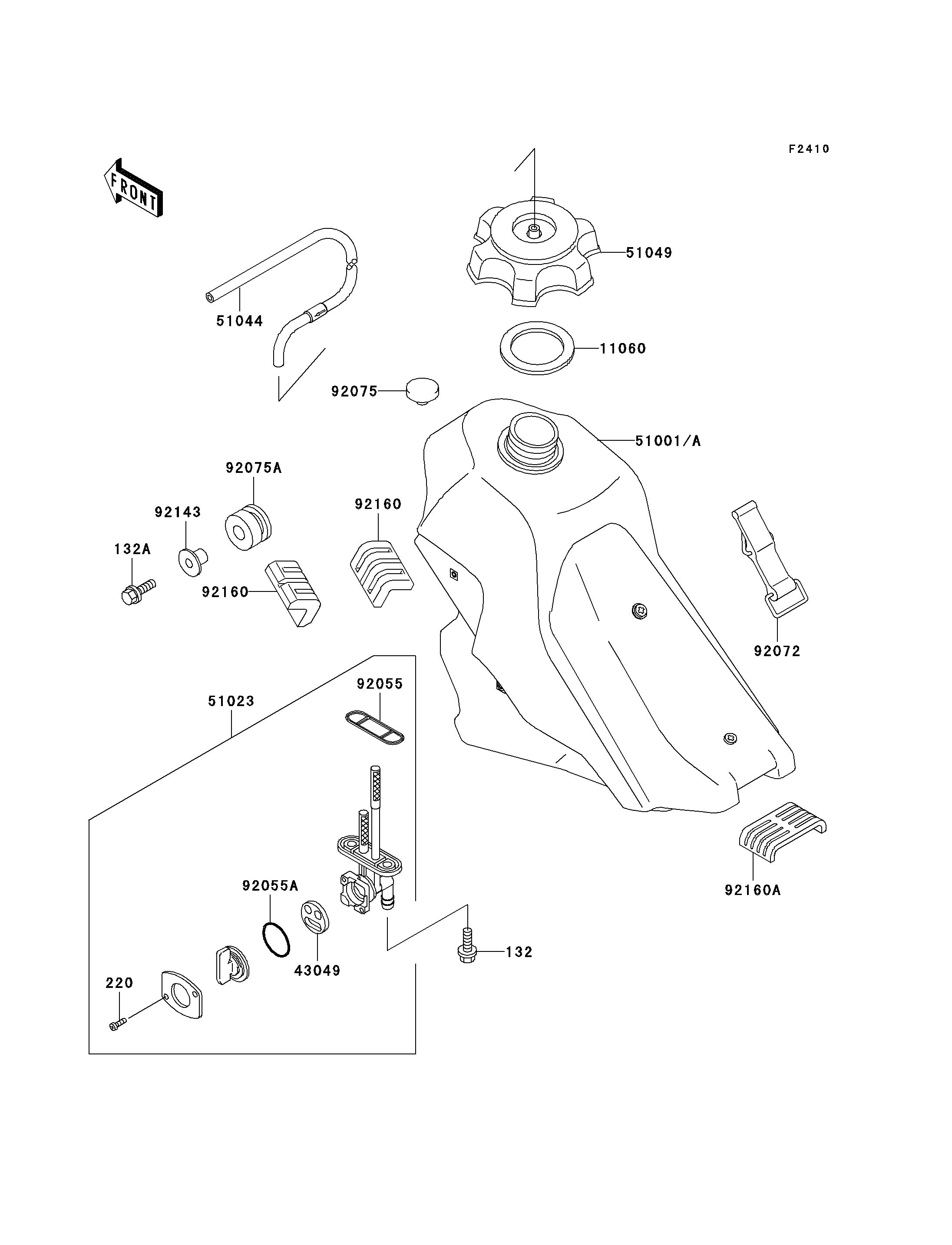 RESERVOIR CARBURANT POUR KLX300R KLX300 A7 VERT 2002 EUROPE