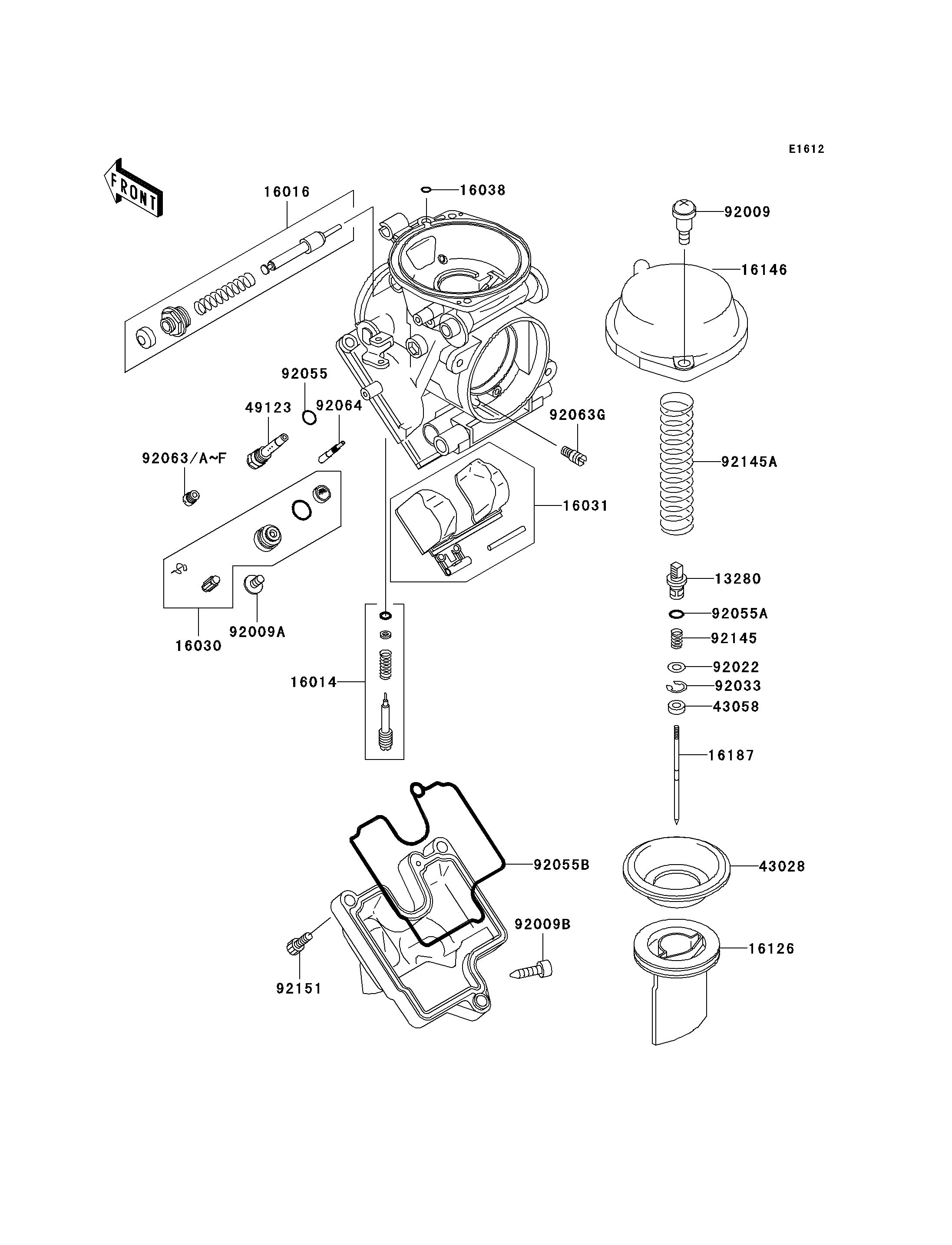 PIECES DE CARBURATEUR POUR NINJA ZX 6R ZX636 A1H ARGENT 2002