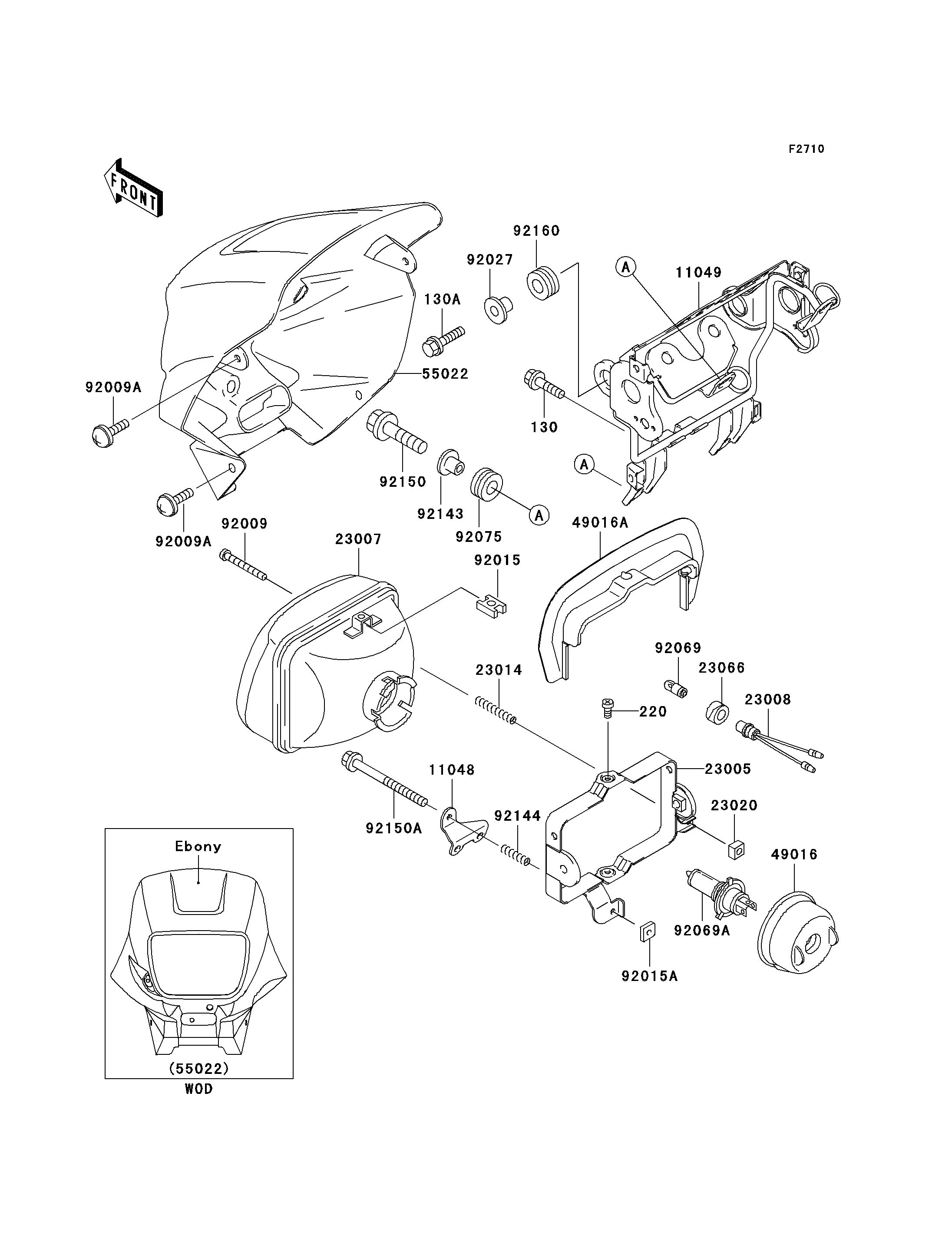OPTIQUES POUR KLR650 KL650 C9 NOIR 2003